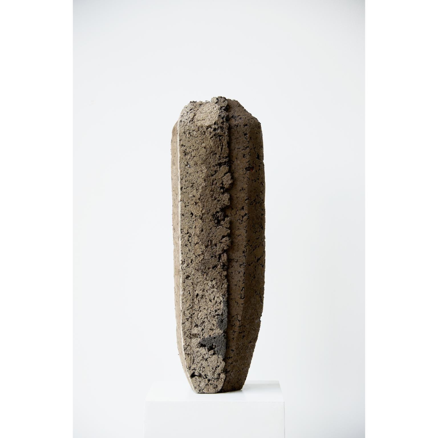Vaso Crosta 03 Sculpture de Domingos Tótora Estúdio
Dimensions : L 14 x D 23 x H 78 cm
Matériaux : Carton recyclé.

Domingo Tótora est né et a grandi à Maria da Fé, une ville de la région montagneuse de Minas Gerais, au Brésil. L'artiste a choisi le