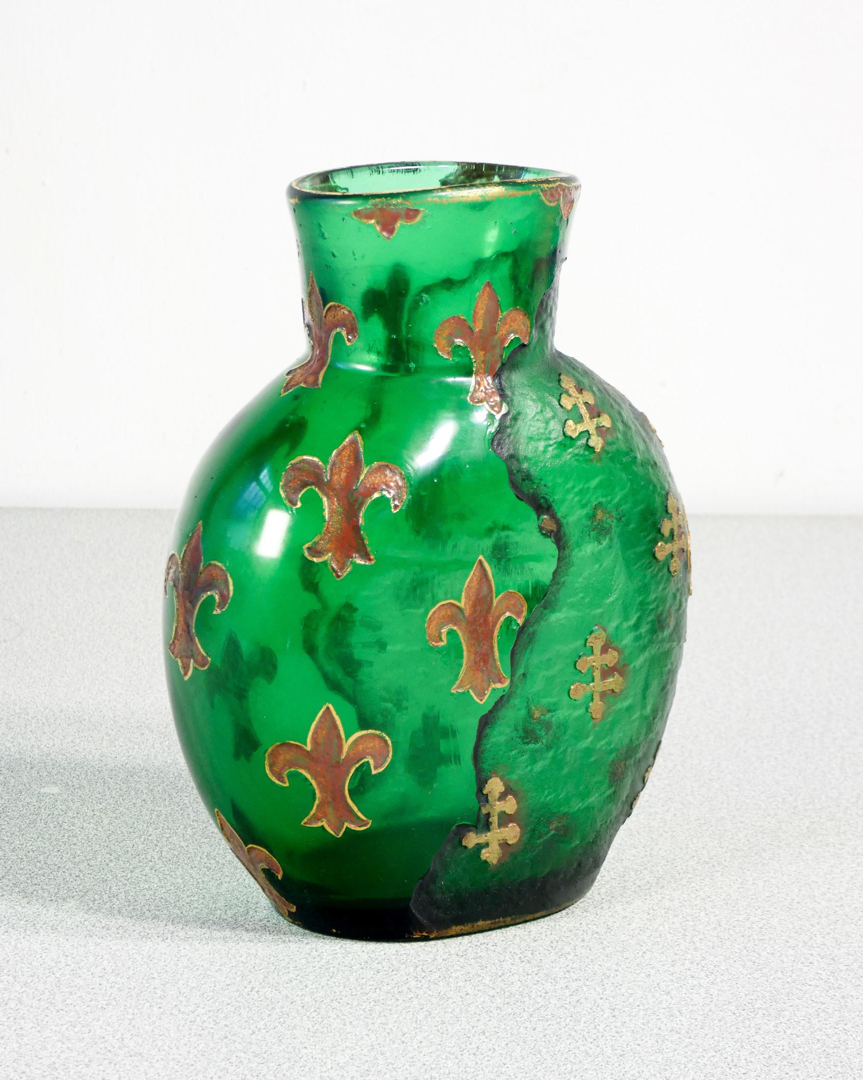 Verre Vase DAUM Frères en verre soufflé et gravé à l'acide. Nancy, fin du XIXe siècle en vente