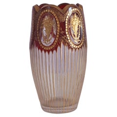 decorative beveled glass vase  Bohemia