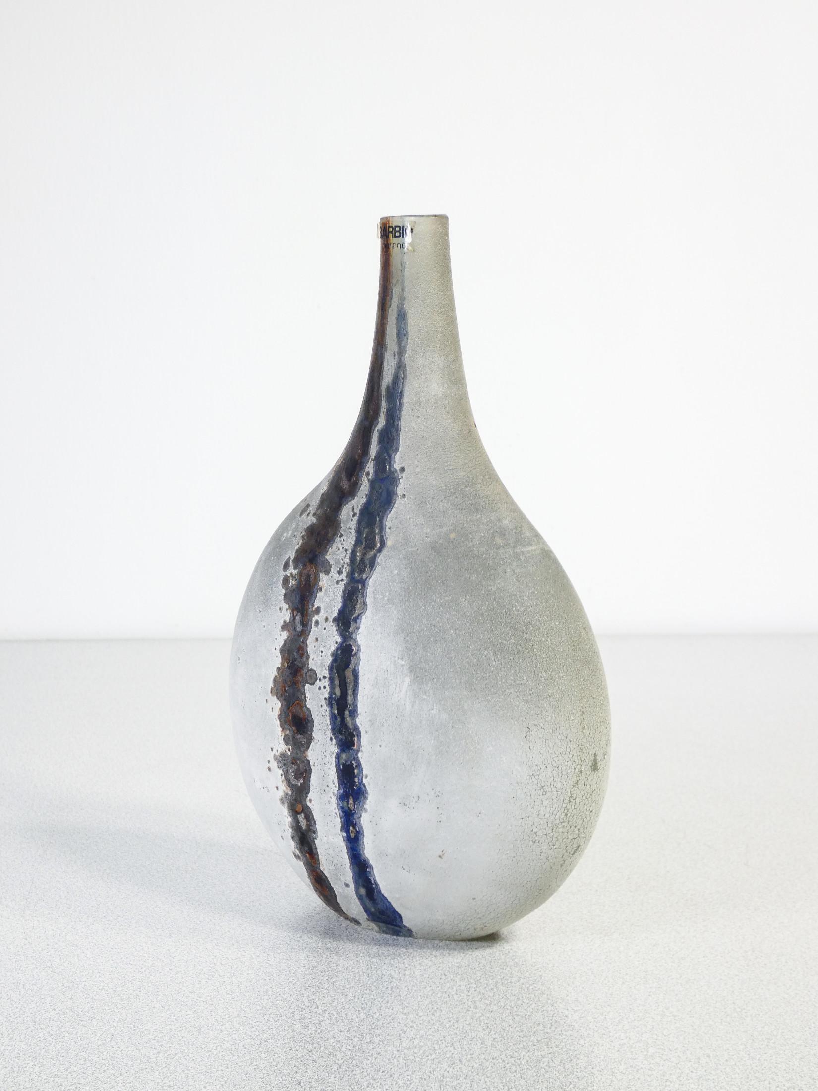 Vase der Serie Scavo aus mundgeblasenem, klangvollem Glas, Design Alfredo BARBINI. Murano im Zustand „Hervorragend“ im Angebot in Torino, IT