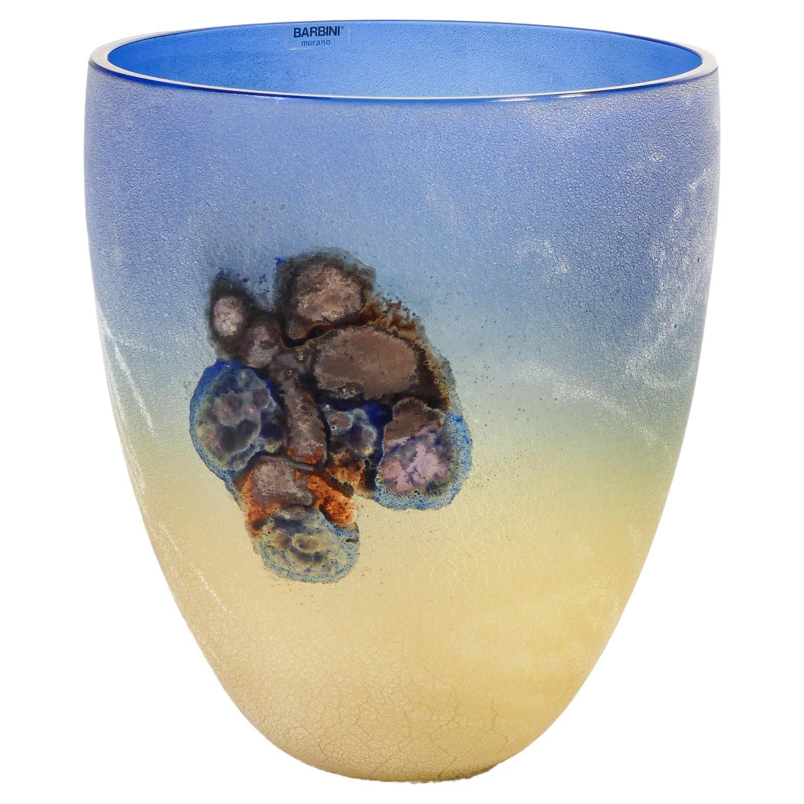 Vase der Serie Scavo aus mundgeblasenem, klangvollem Glas, Design Alfredo BARBINI. Murano