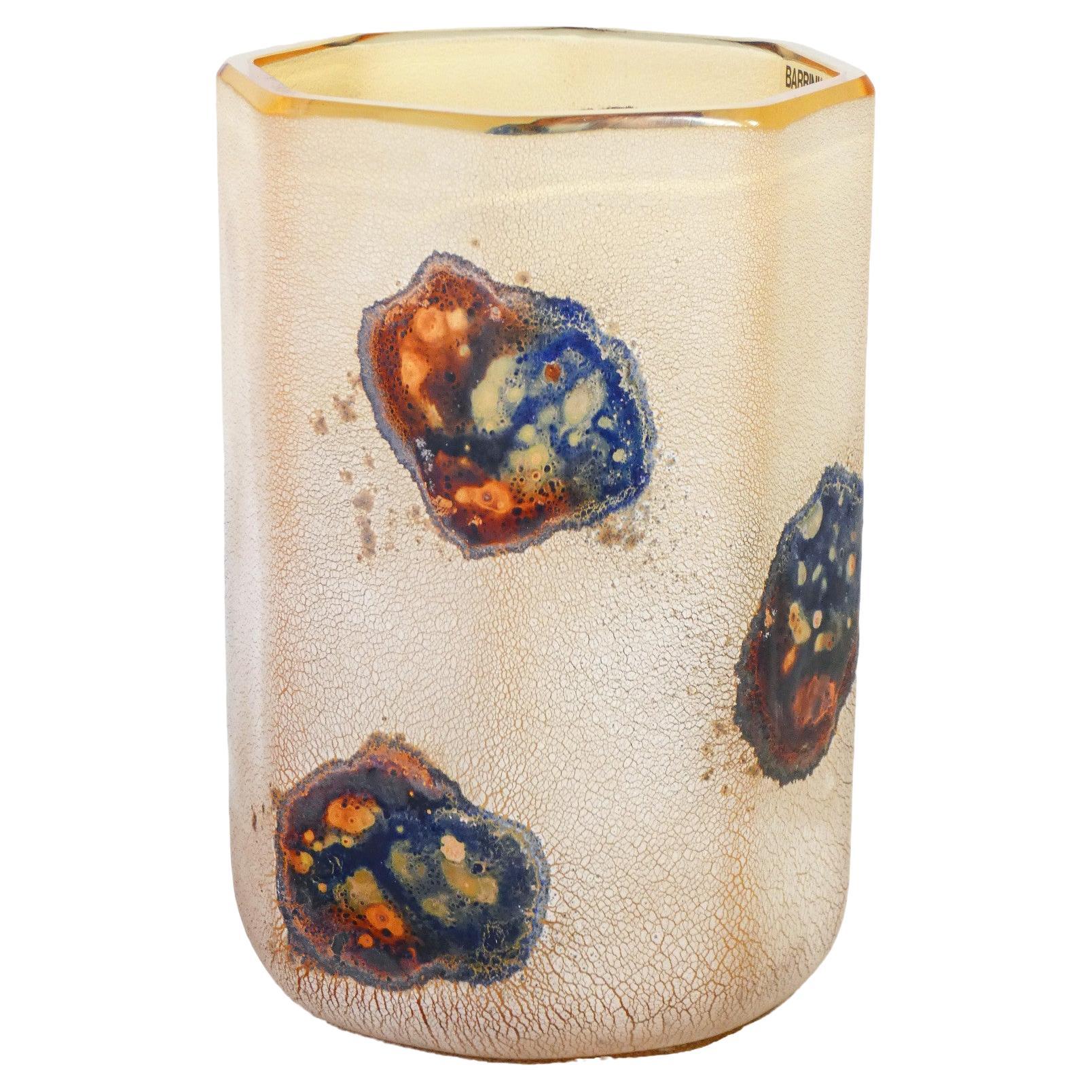 Vase der Serie Scavo aus mundgeblasenem, klangvollem Glas, Design Alfredo BARBINI. Murano
