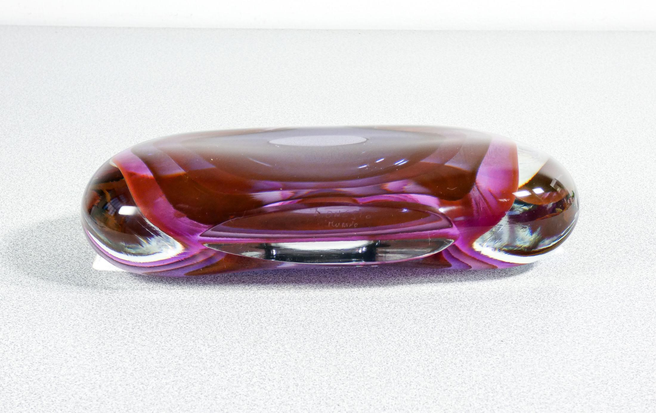 Vase nach dem Entwurf von Luigi ONESTO aus mundgeblasenem, polychromem Muranoglas. Italien, 70er Jahre 3
