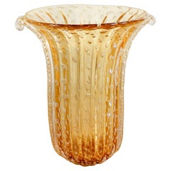 TOSO Vase en verre soufflé doré, design Murano, cordonné