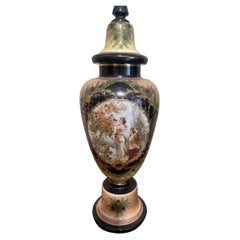 Vaso dipinto in vetro Opalino 