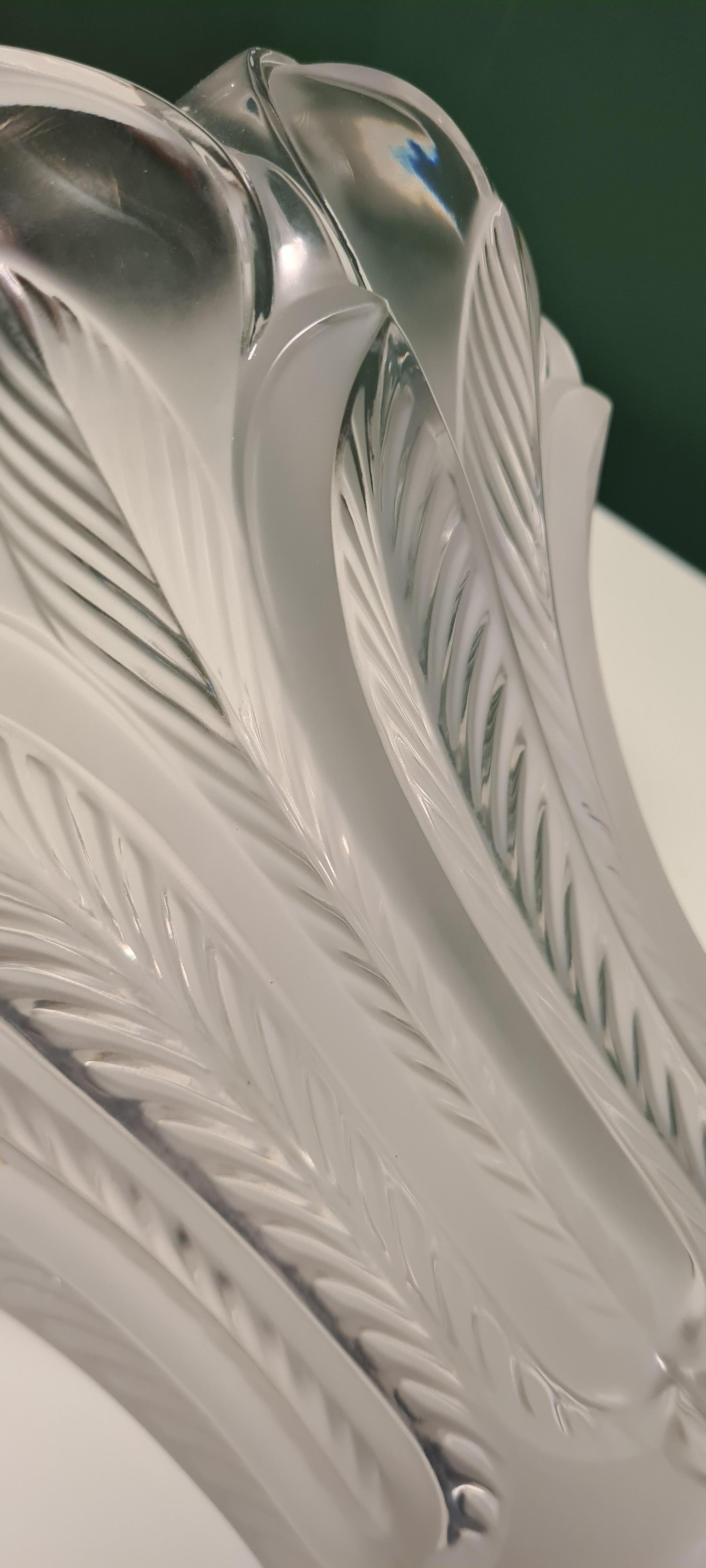 Glass Esna vase by Lalique For Sale