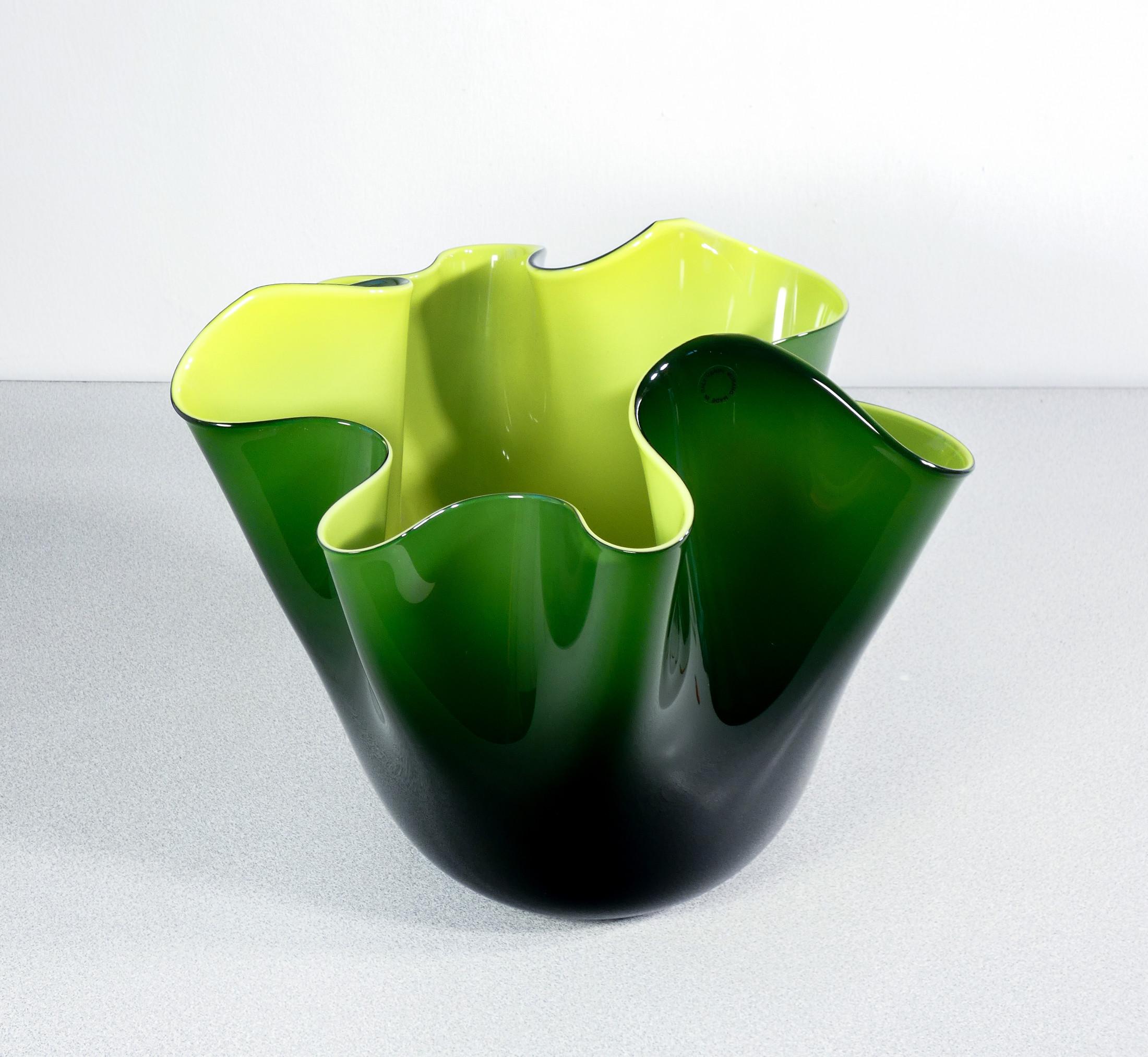 Vaso Fazzoletto design Fulvio BIANCONI per VENINI. Murano, 1972 2