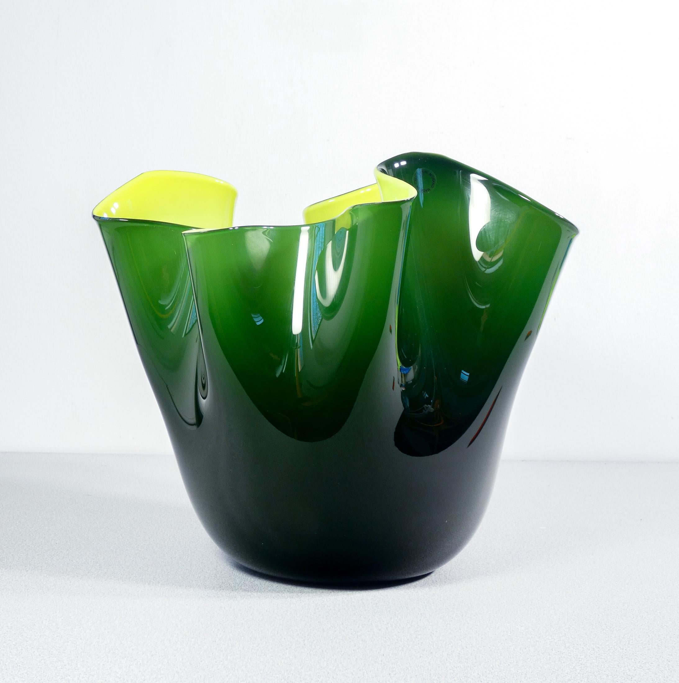 Vaso Fazzoletto design Fulvio BIANCONI per VENINI. Murano, 1972 3