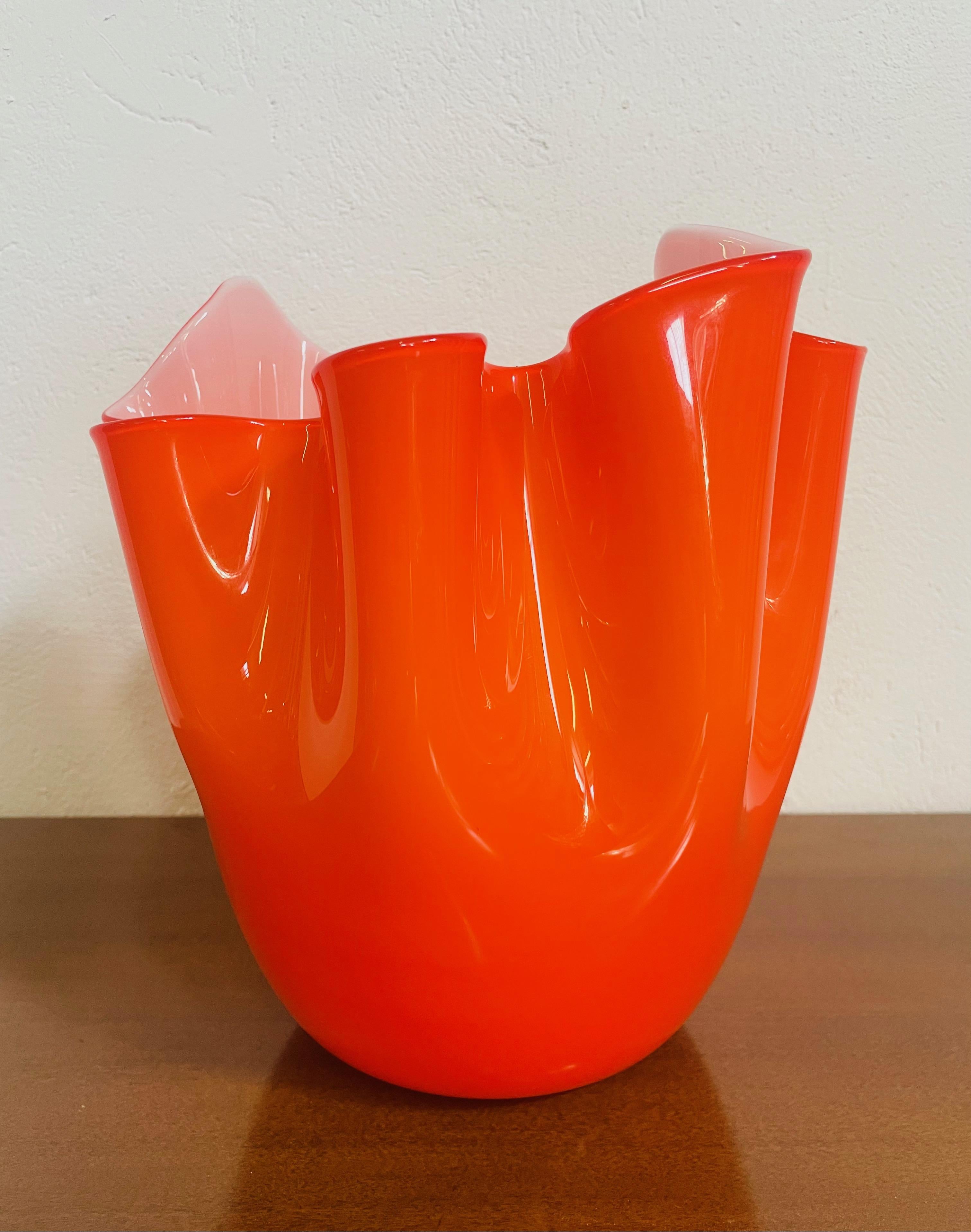 Mid-Century Modern Vase Fazzoletto de Fulvio Bianconi pour Venini en vente