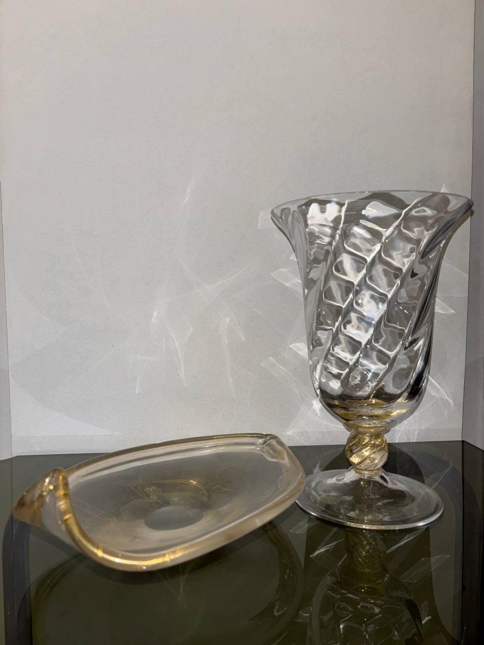 Jarrón firmado Nason Moretti en vidrio soplado de Murano, 1950. Mid-20th Century en venta