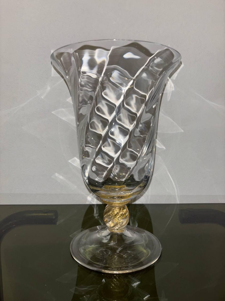 Jarrón firmado Nason Moretti en vidrio soplado de Murano, 1950. en venta 2