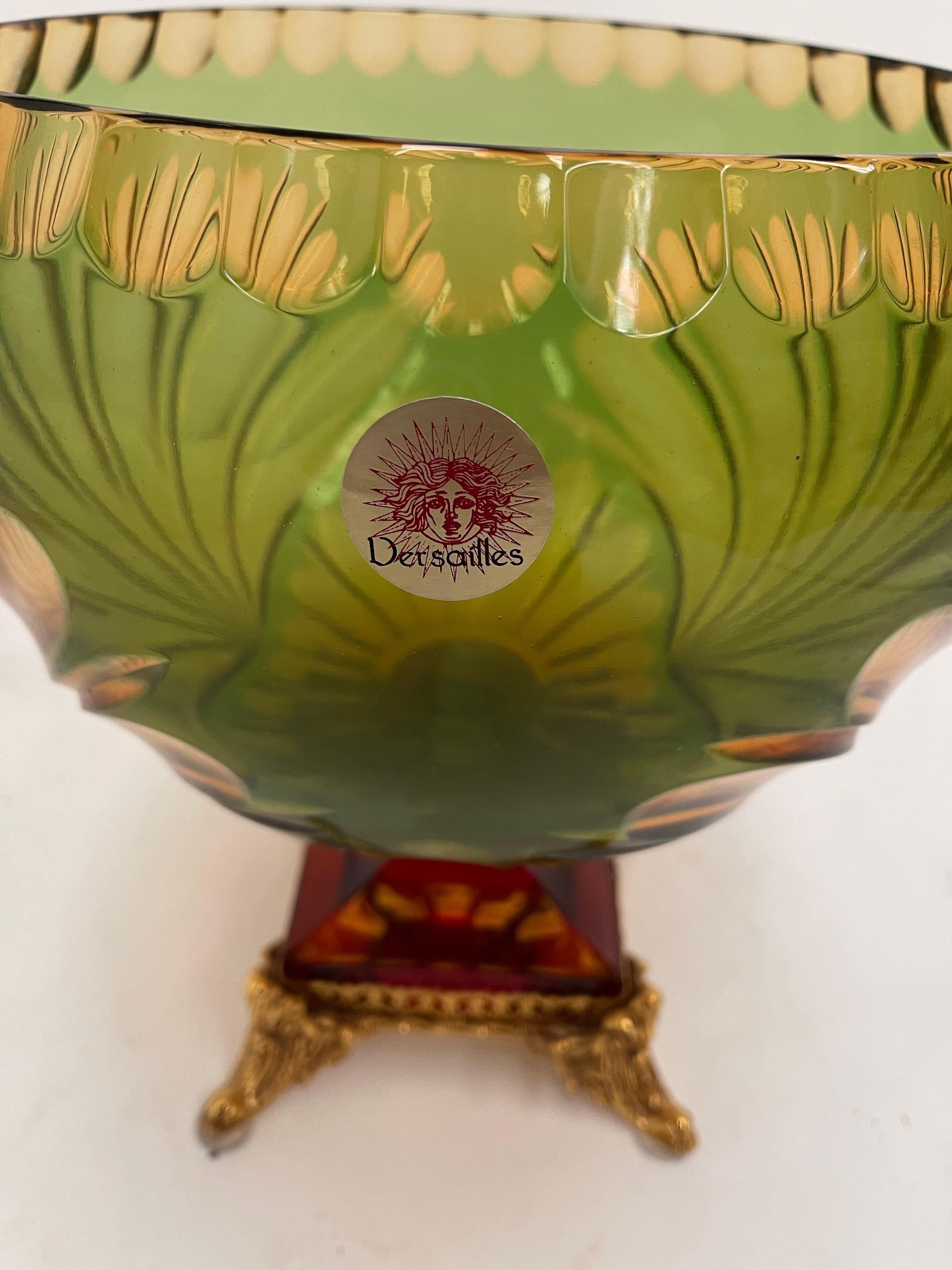 Mid-Century Modern Maestozo Cristallo con extraordianerie molature in preziosito con bronzi  For Sale