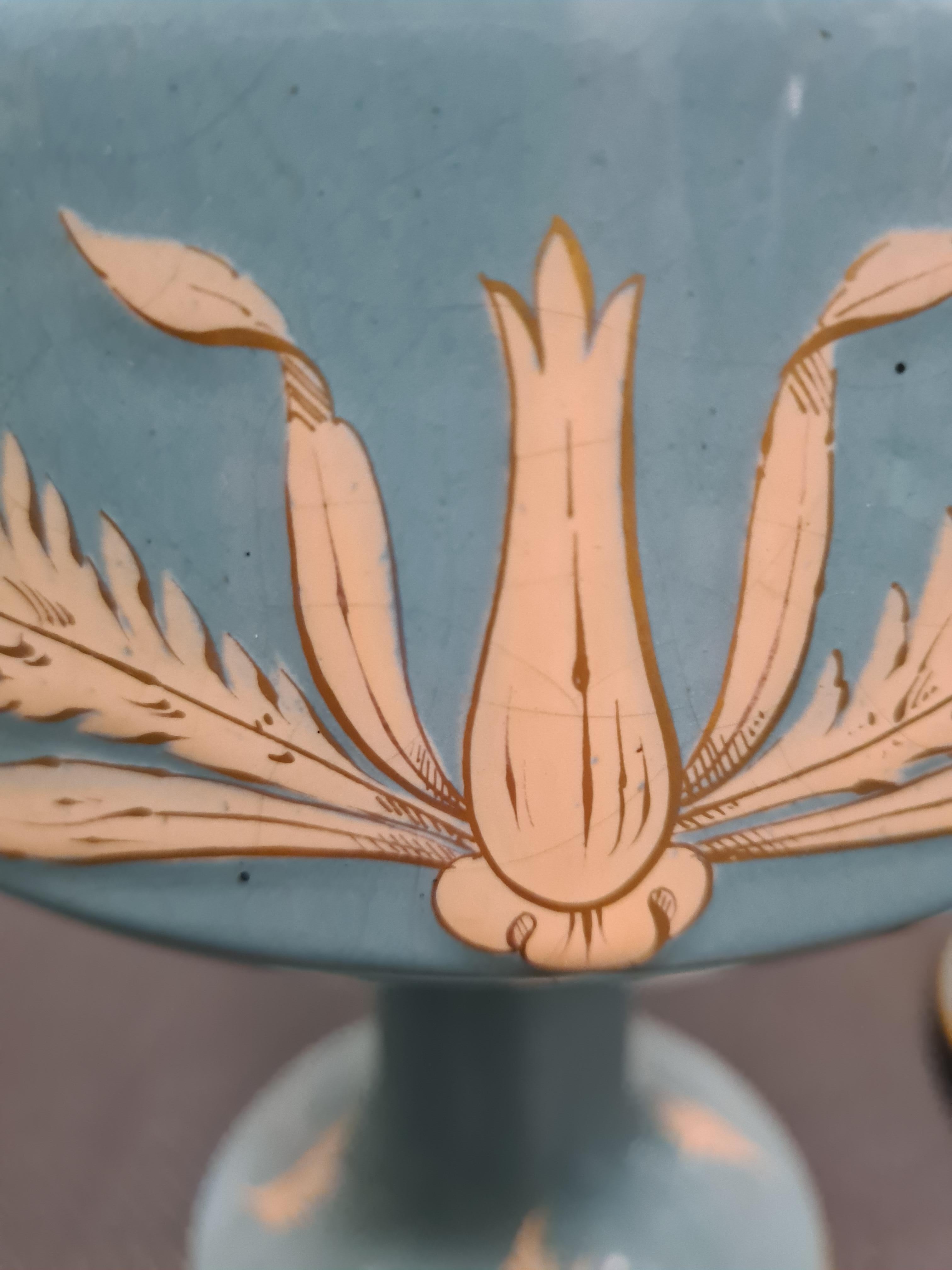 Ceramic French art deco glazed ceramic vase early 1900' For Sale