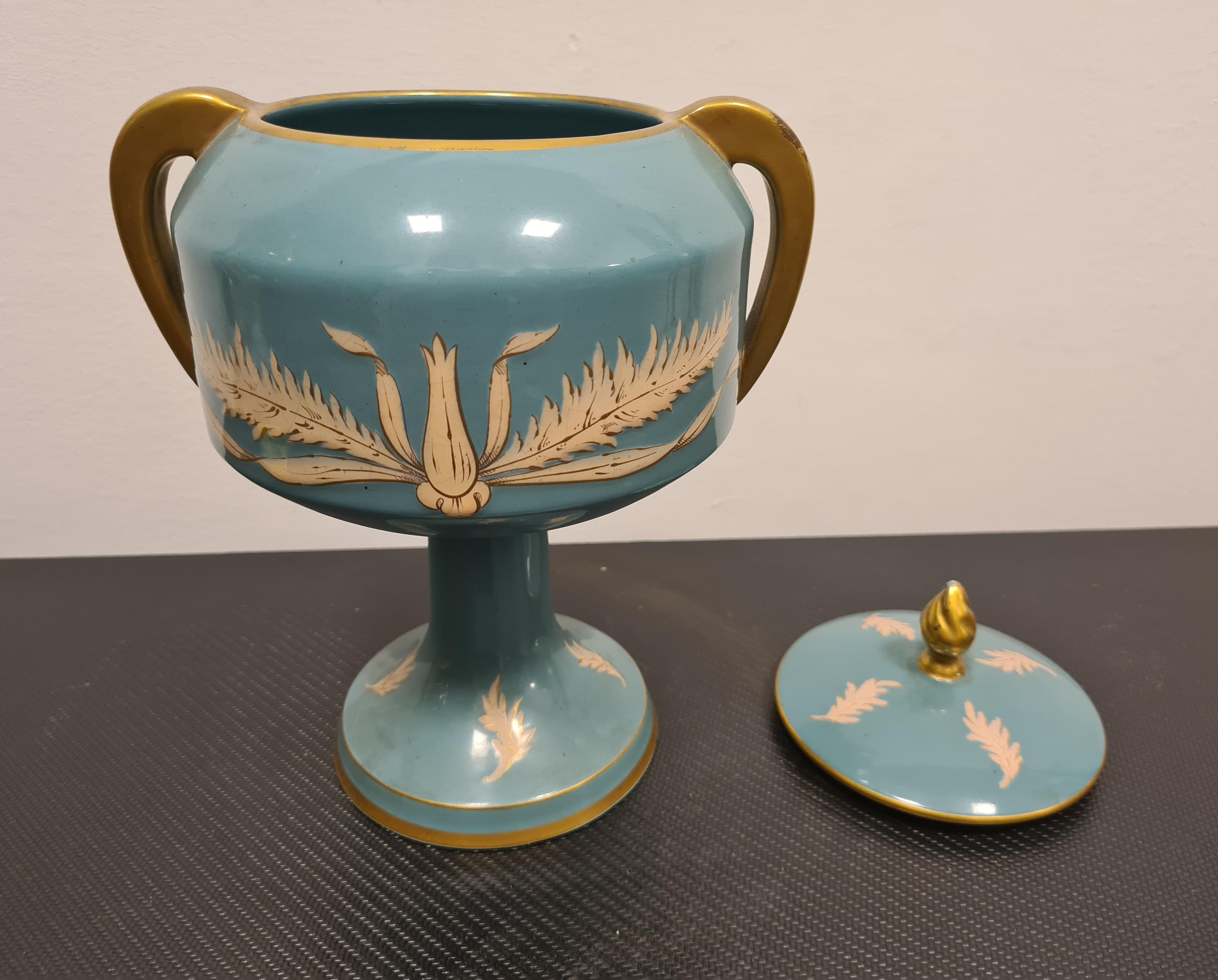 French art deco glazed ceramic vase early 1900' For Sale 3
