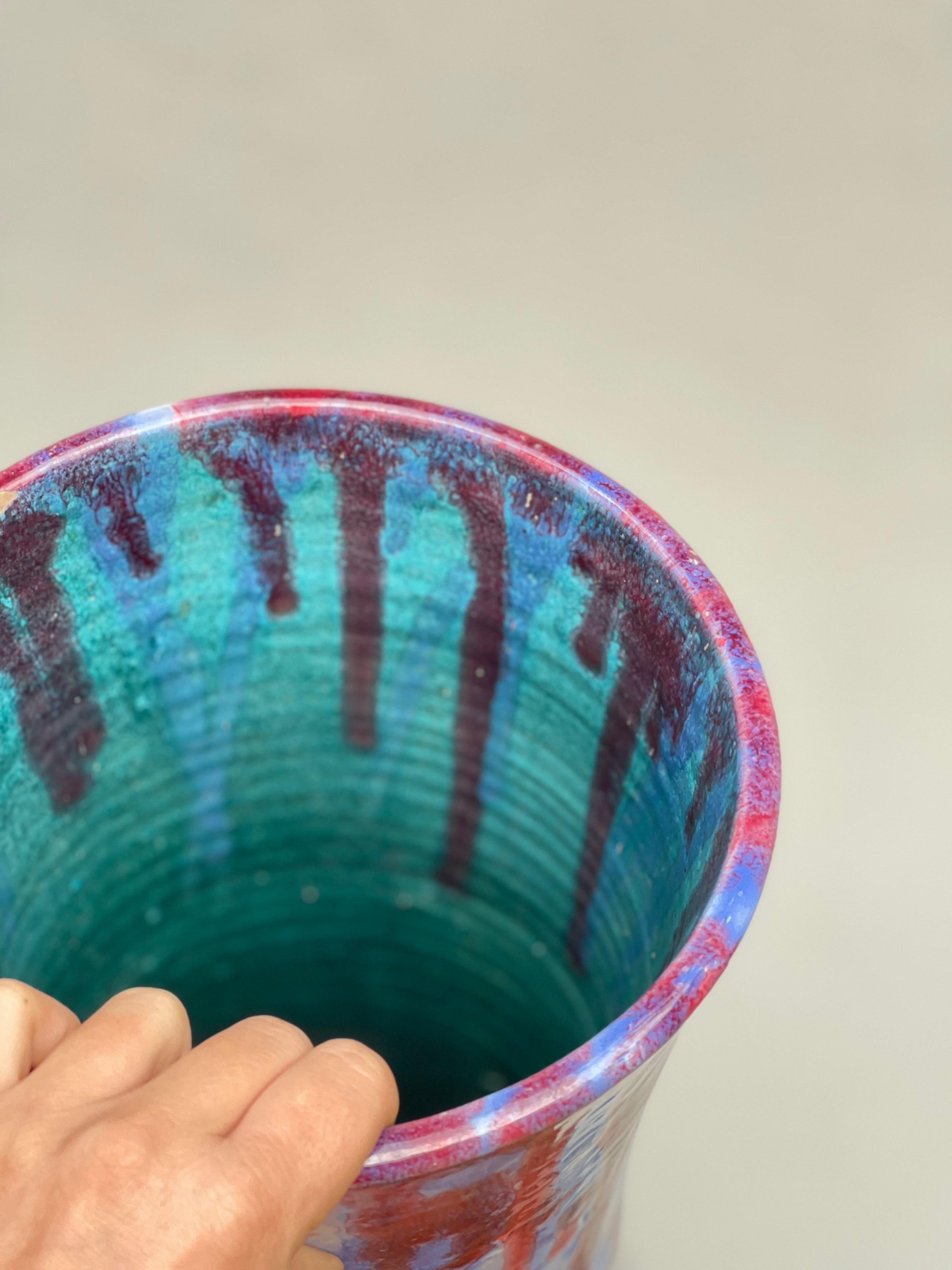 Milieu du XXe siècle vaso in ceramica anni 60 - vintage - vase design - vase en céramique - ceramica en vente