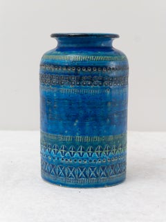 Vaso in ceramica blu di Montelupo e Londi del Medioevo per Bitossi, Anni '60