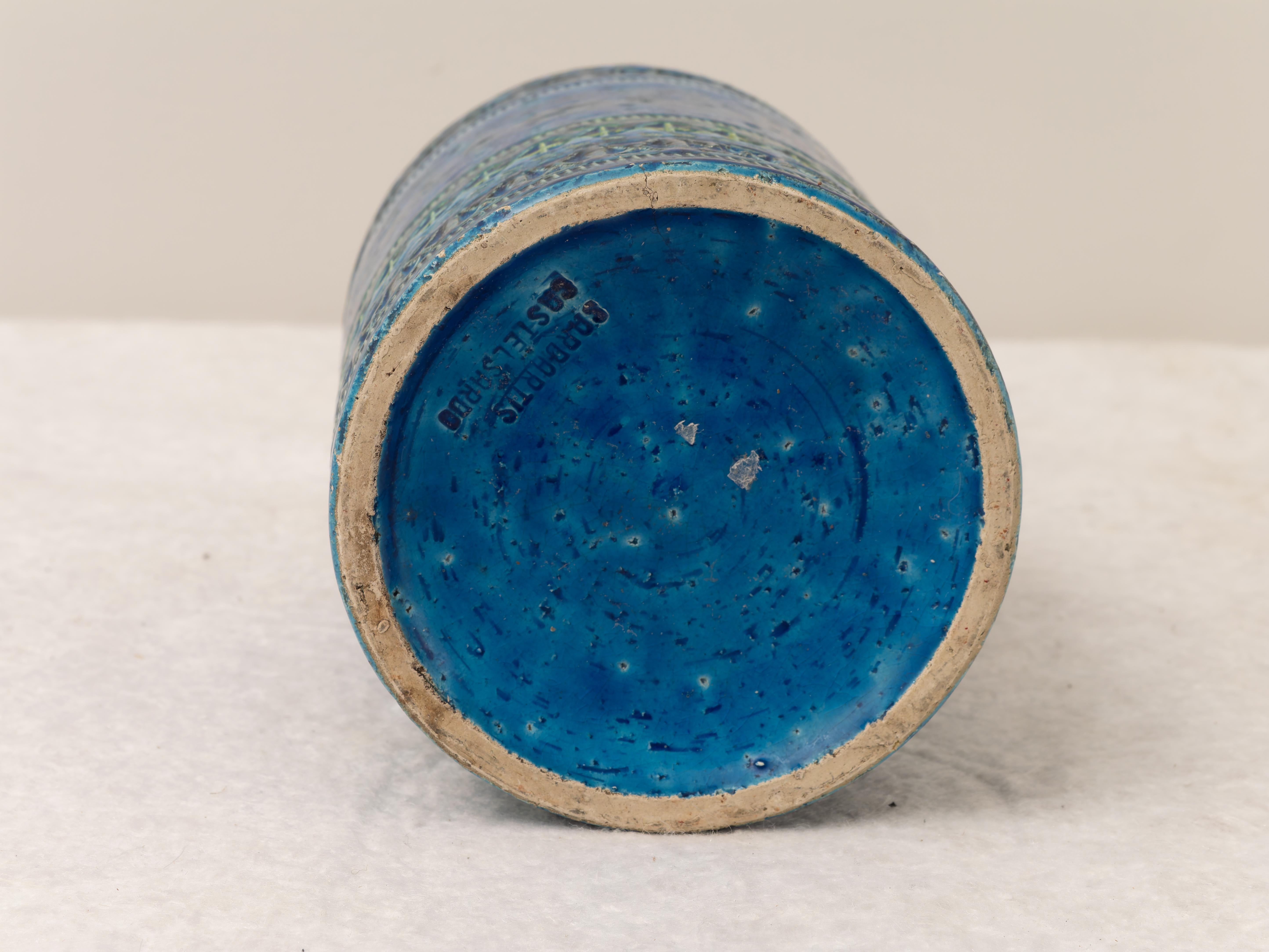 Mid-Century moderno Vaso in ceramica blu di Montelupo e Londi del Medioevo per Bitossi, Anni '60 in vendita