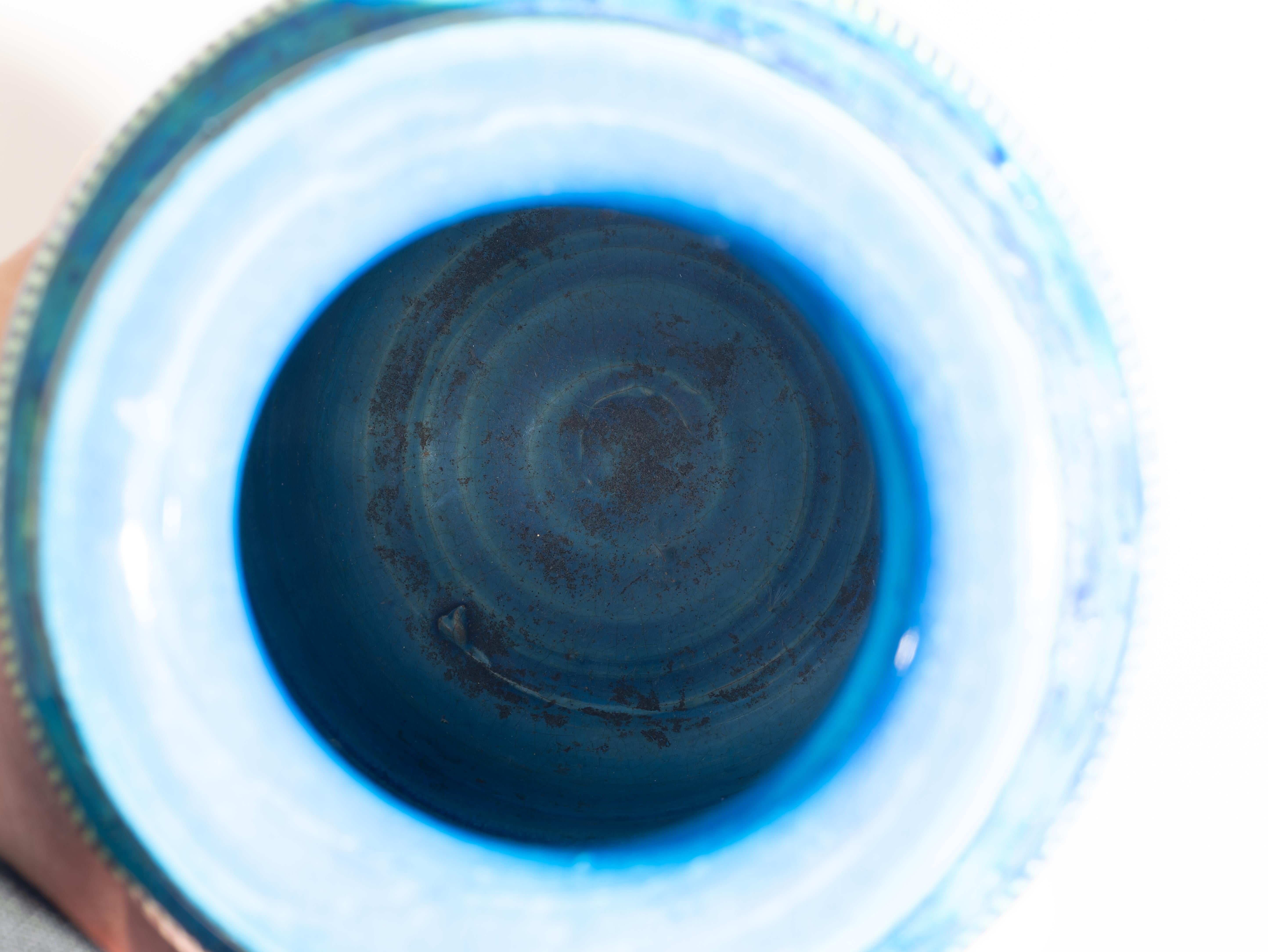 Italian Vaso in ceramica blu di Montelupo e Londi del Medioevo per Bitossi, Anni '60 in vendita