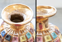 Farbige Keramikvase 50er 60er Jahre