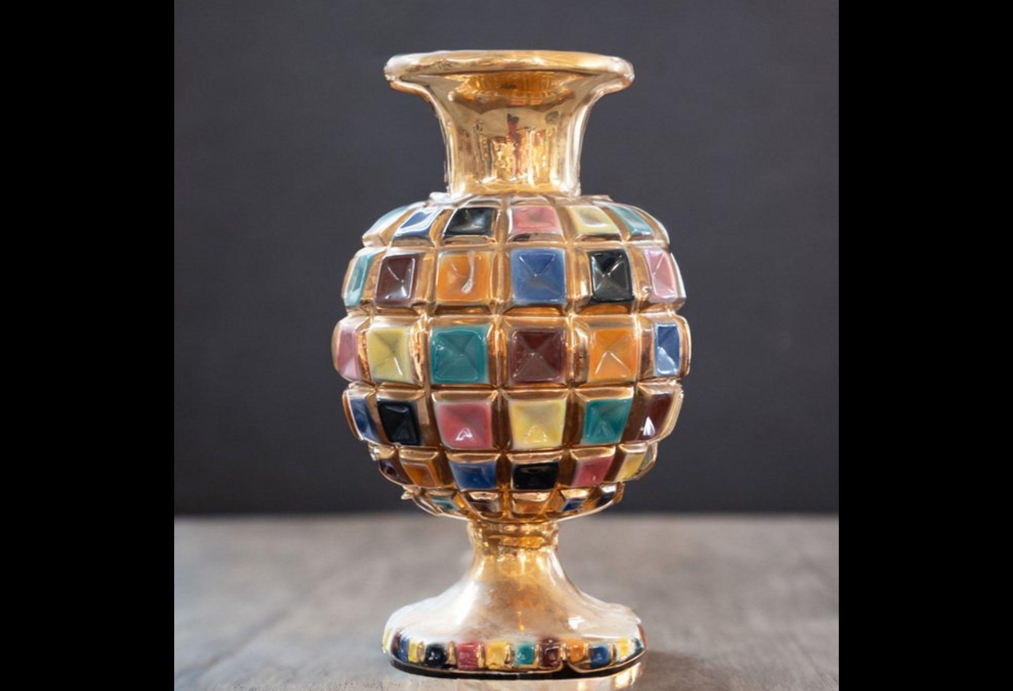 Vaso in ceramica colorato ANNI 50 60 in vendita 1