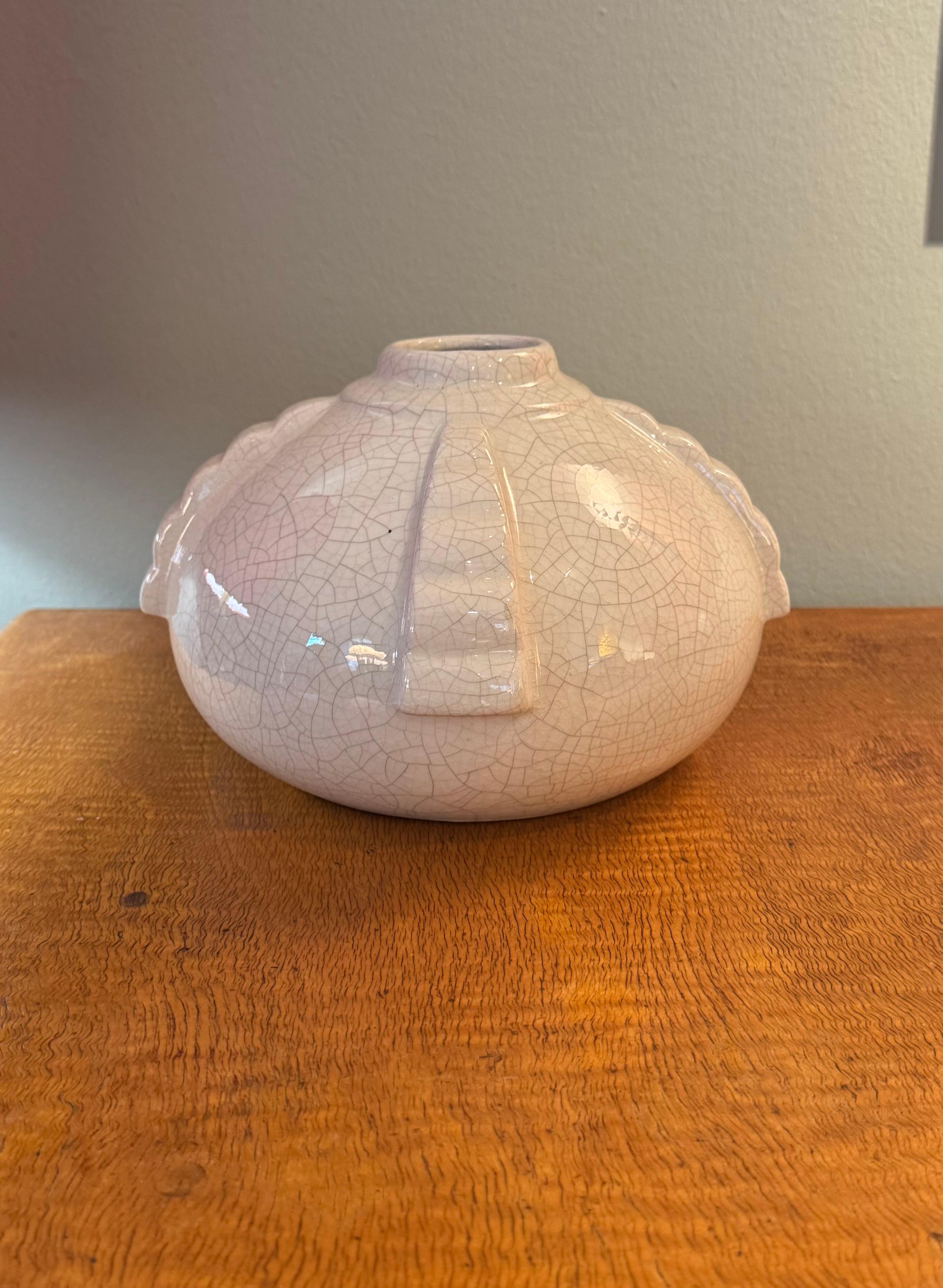Keramikvase Craquele, Frankreich 1930 im Angebot 1