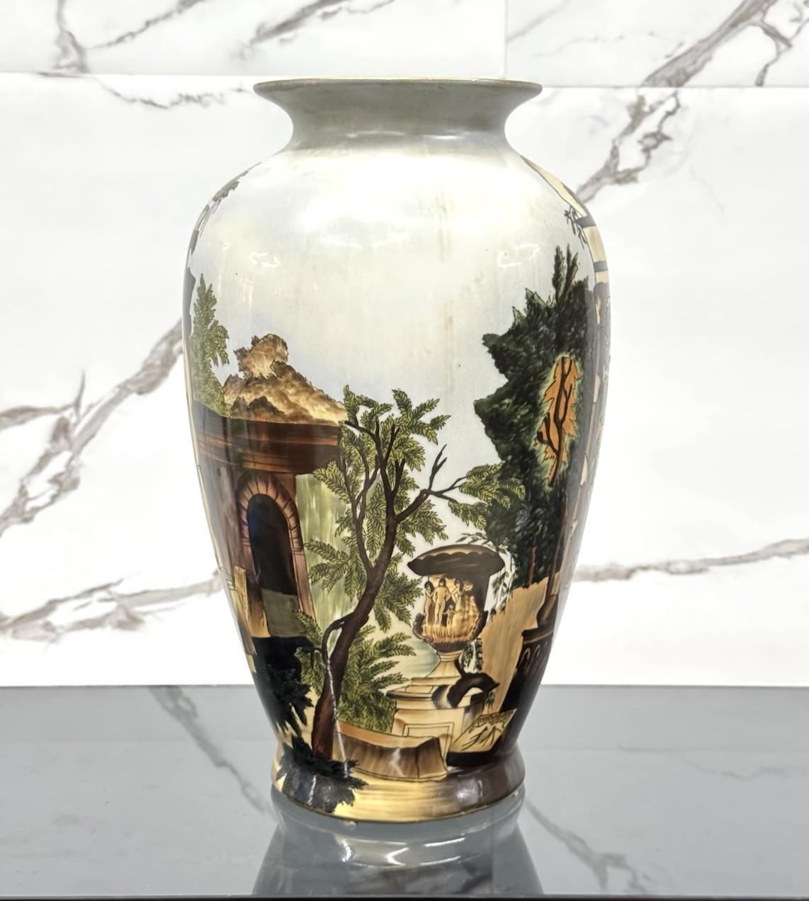 Vaso in Ceramica Decoro Vecchia Faenza Anni 70 design modernariato Italiano Excellent état - En vente à Taranto, IT