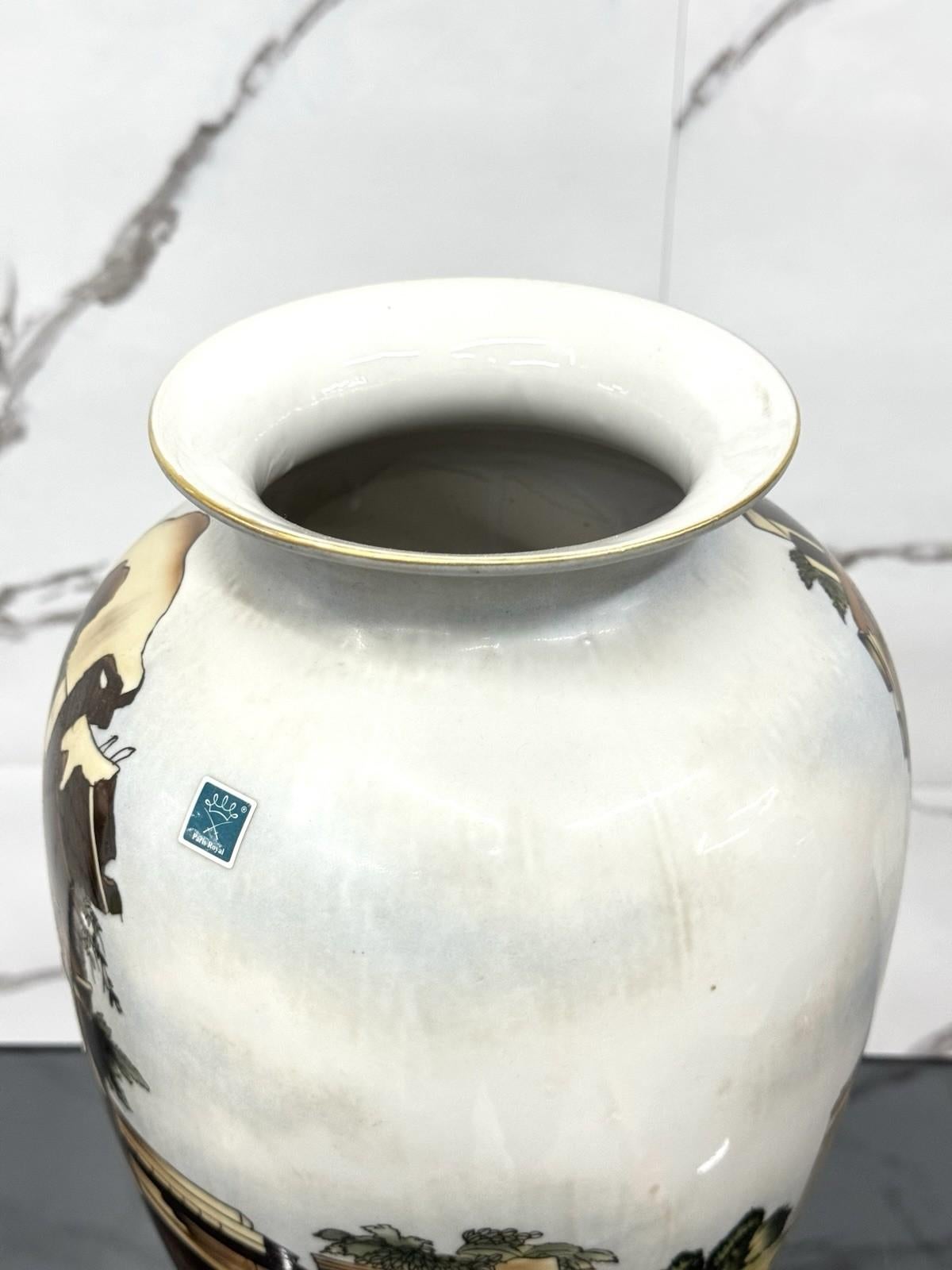 Céramique Vaso in Ceramica Decoro Vecchia Faenza Anni 70 design modernariato Italiano en vente