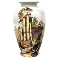 Vaso in Ceramica Decoro Vecchia Faenza Anni 70 design modernariato Italiano