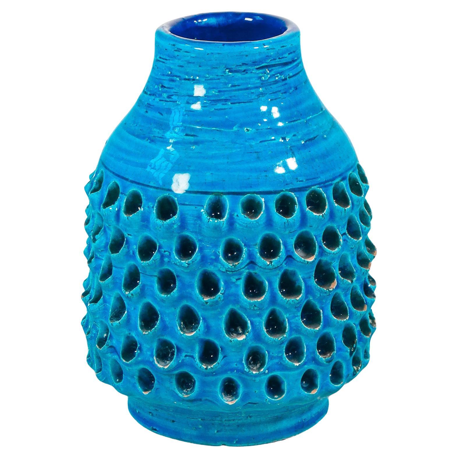 Vaso in ceramica, design Aldo LONDI per Bitossi, serie Rimini Blu. Anni 50/60 in vendita