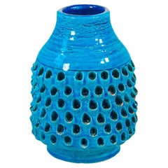 Vaso in ceramica, design Aldo LONDI per Bitossi, serie Rimini Blu. Anni 50/60