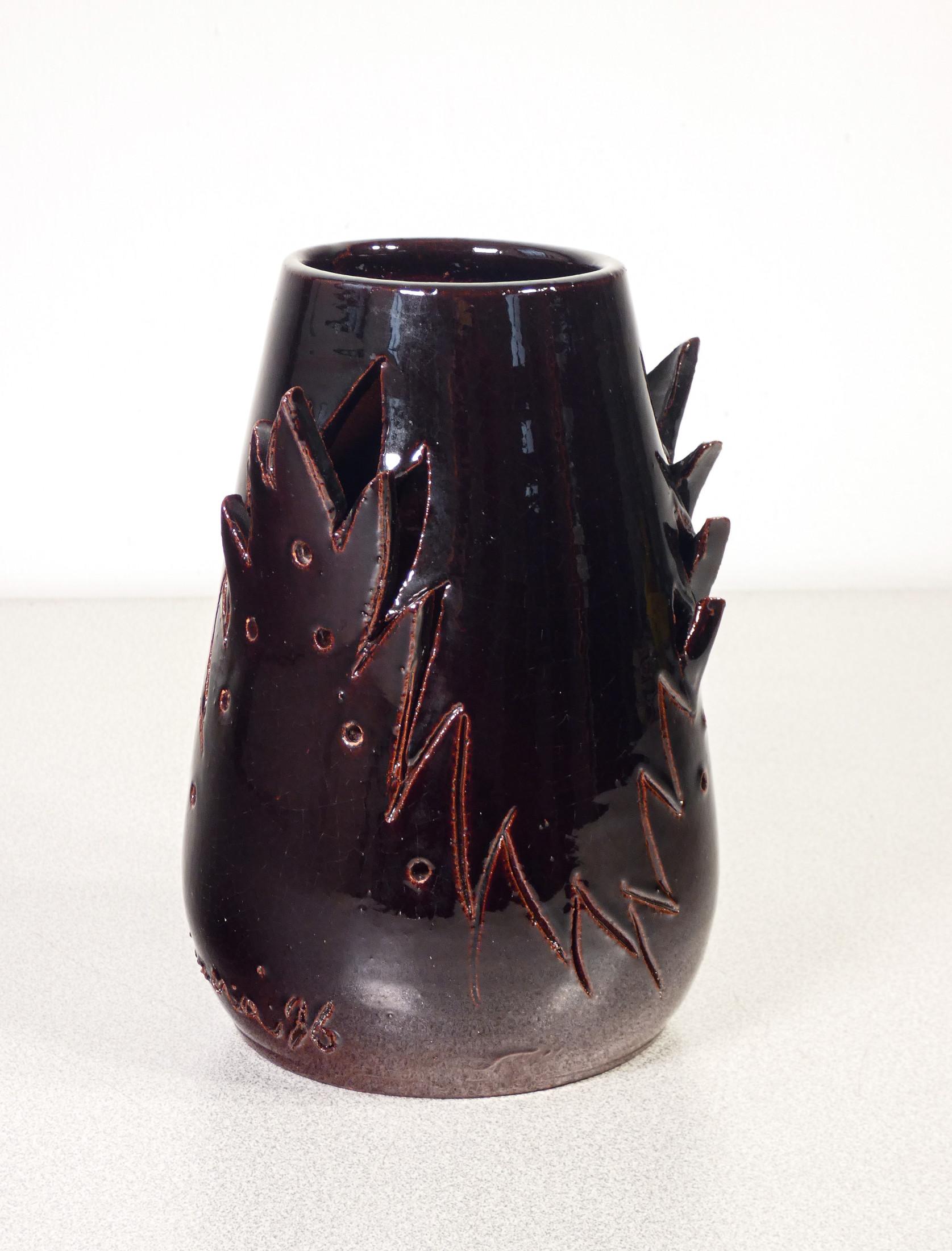 Italian Ceramic vase, design Marco SILOMBRIA for G.M.A. 1903. Italy, 1996 For Sale