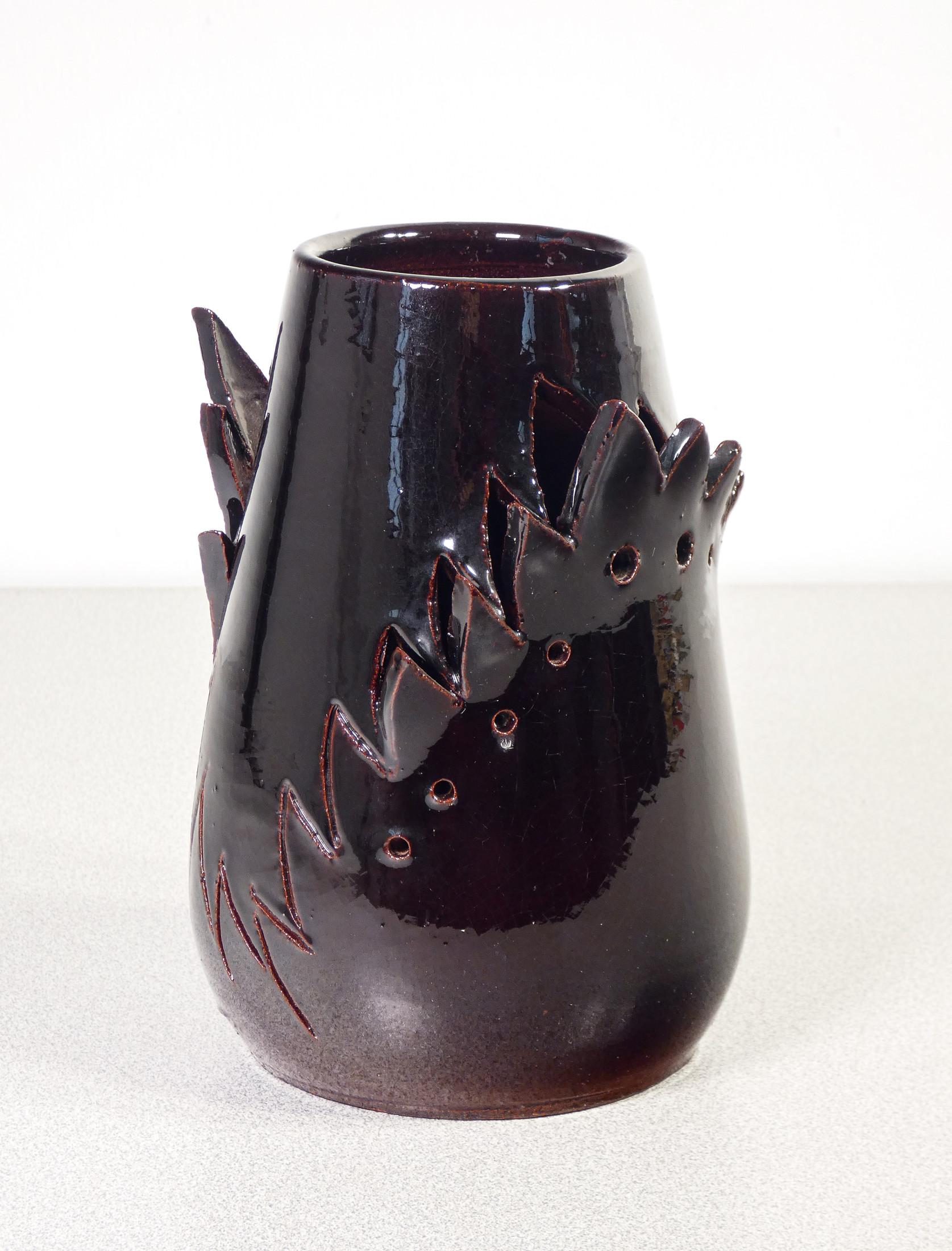 Late 20th Century Ceramic vase, design Marco SILOMBRIA for G.M.A. 1903. Italy, 1996 For Sale