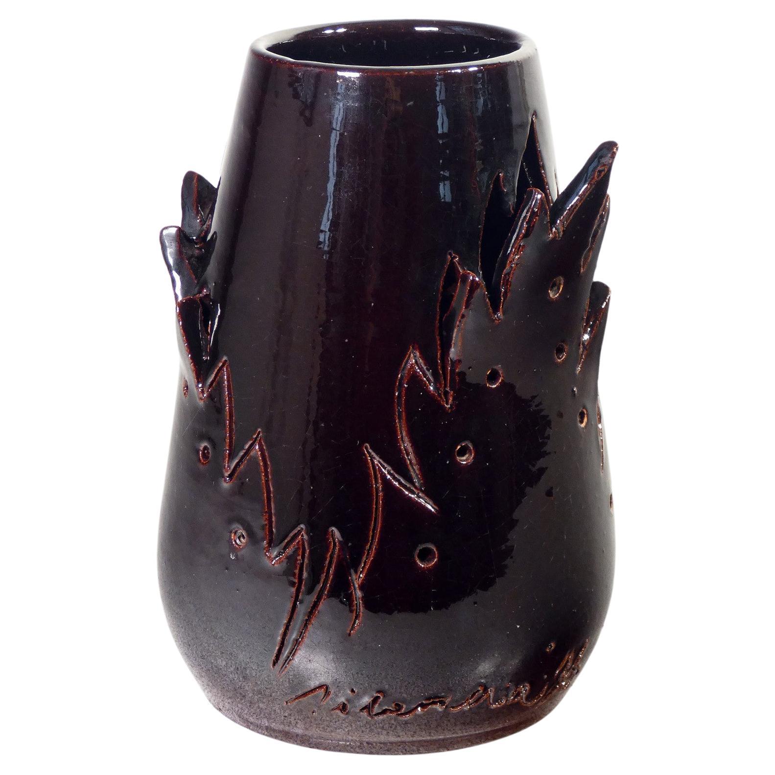 Ceramic vase, design Marco SILOMBRIA for G.M.A. 1903. Italy, 1996 For Sale