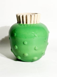 1940s Hand Painted Ceramic Vase by Rometti