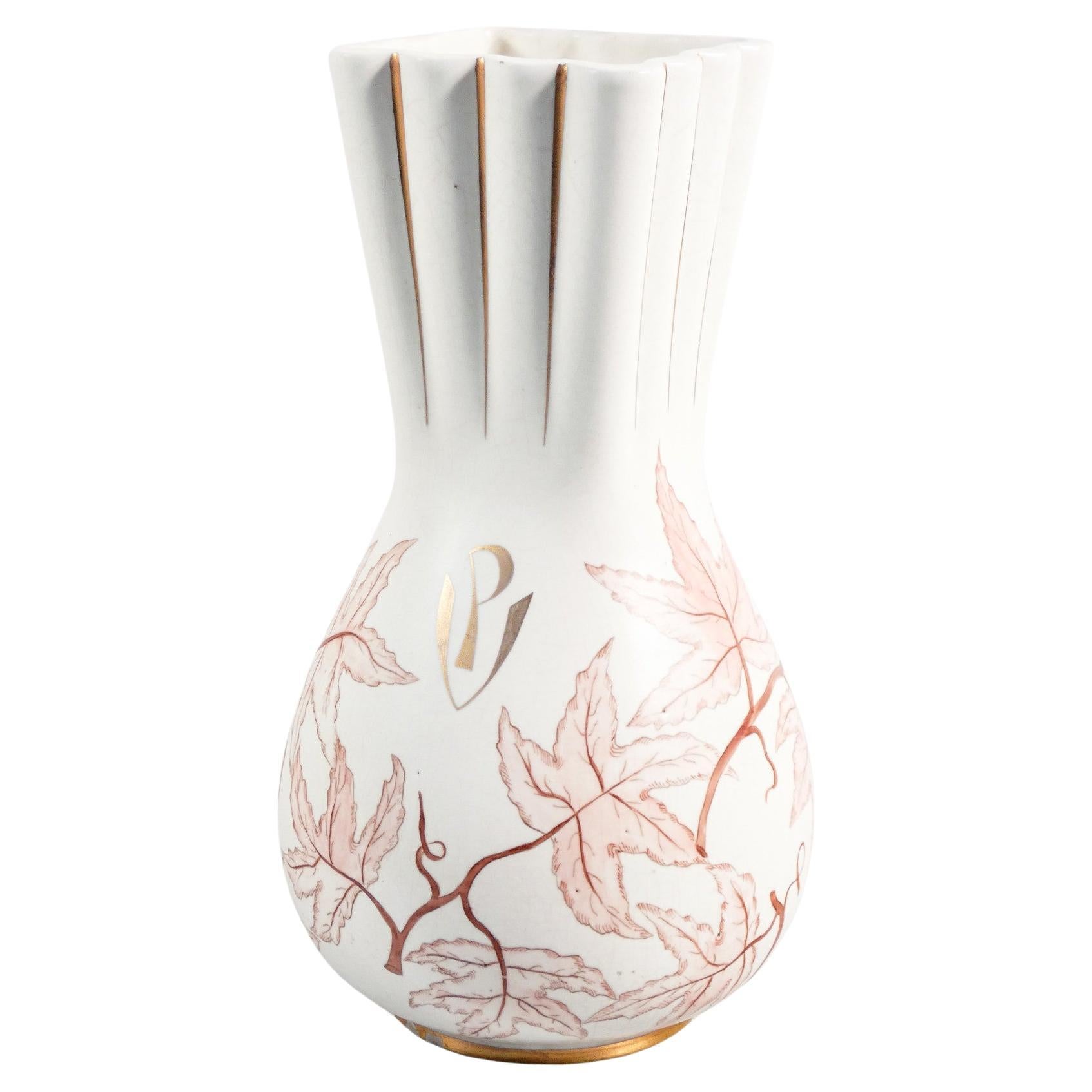 Vaso in ceramica dipinta a mano, Giovanni GARIBOLDI per Richard Ginori. 1930s