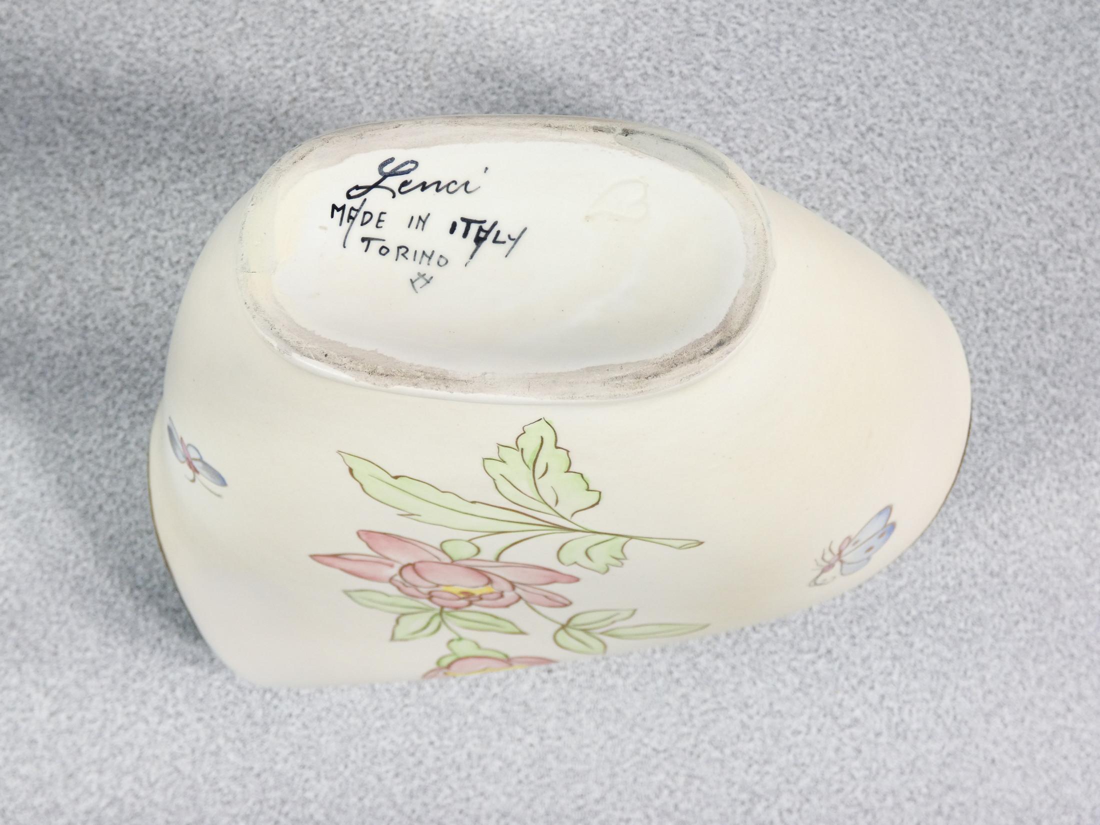 Vase en céramique peint à la main LENCI Turin. Italie, années 30 en vente 2