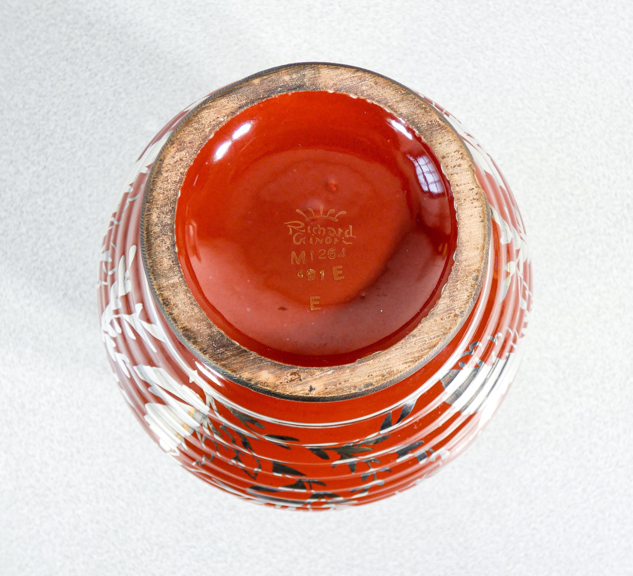 Vaso in ceramica e lamina d'argento, design Giò PONTI per Richard Ginori. 1930s in vendita 2