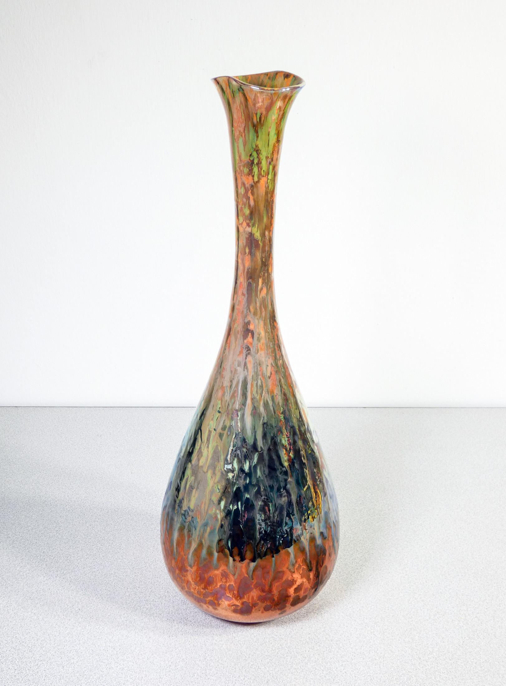 Vase en céramique signé Vittoria MAZZOTTI, décoré de lustre. Albisola, 1960 Excellent état - En vente à Torino, IT