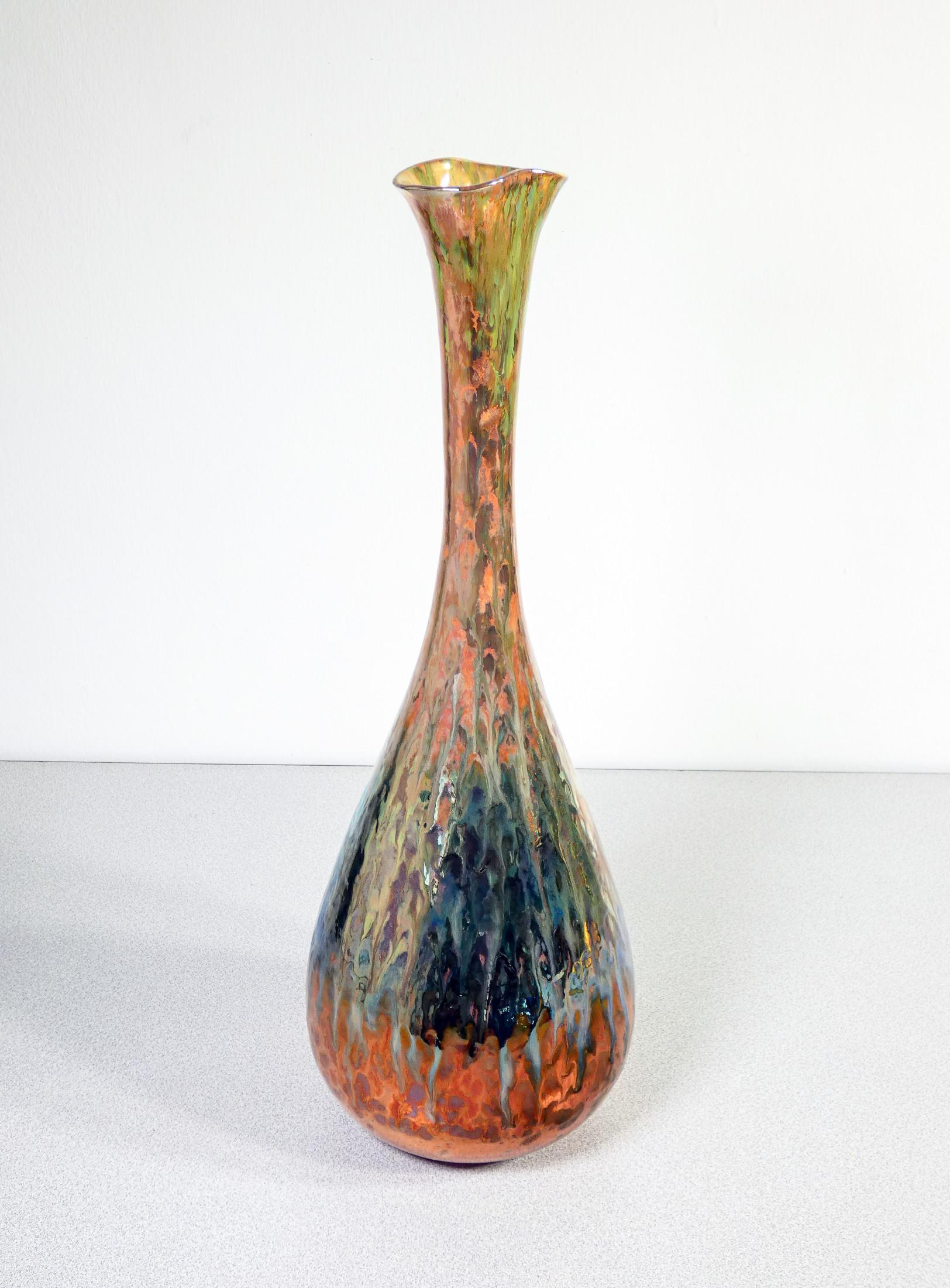 Mid-20th Century Vase en céramique signé Vittoria MAZZOTTI, décoré de lustre. Albisola, 1960 en vente