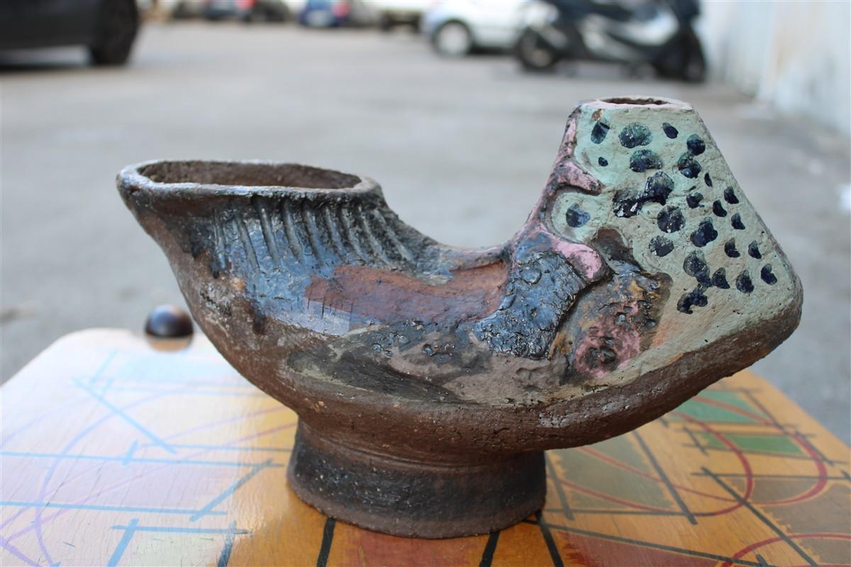 Italian Vase en céramique de style Sardo italien du milieu du siècle Fancello Edina Altara 1950s en vente