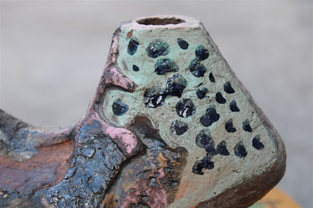 Vase en céramique de style Sardo italien du milieu du siècle Fancello Edina Altara 1950s Bon état - En vente à Palermo, Sicily