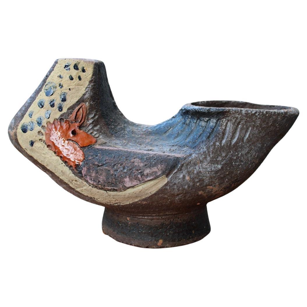 Italian Mid-century Sardo style ceramic vase Fancello Edina Altara 1950s