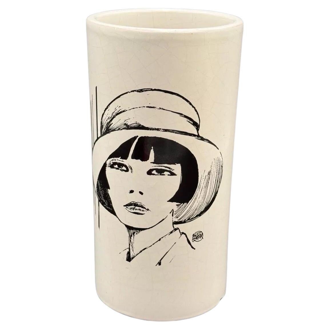 Vaso In Ceramica Valentina Di Guido Crepax in vendita