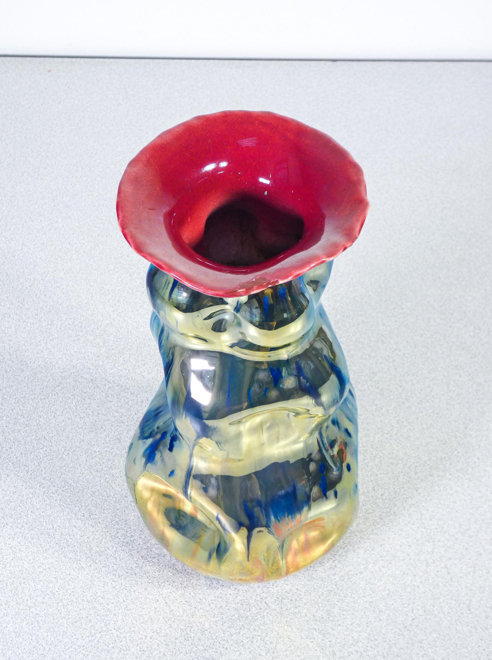 20th Century Vase en cermica signé M.G.A. avec décor lustré. Albisola Italie, Première année 1900 en vente