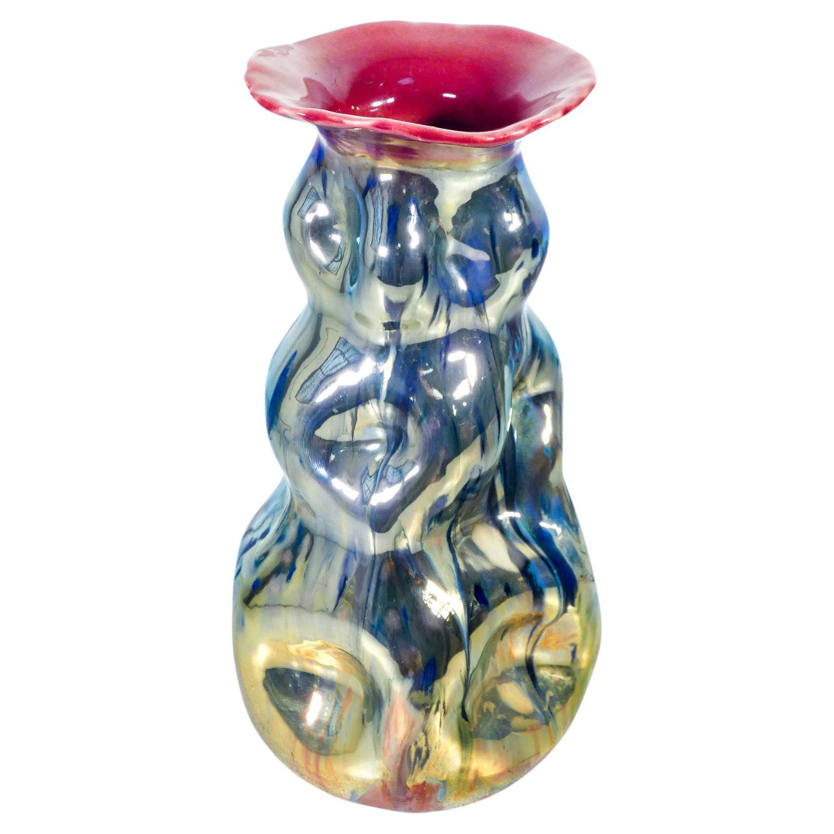 Cermica-Vase signiert M.G.A. mit Lüsterdekor. Albisola Italien, Erste 1900 im Angebot