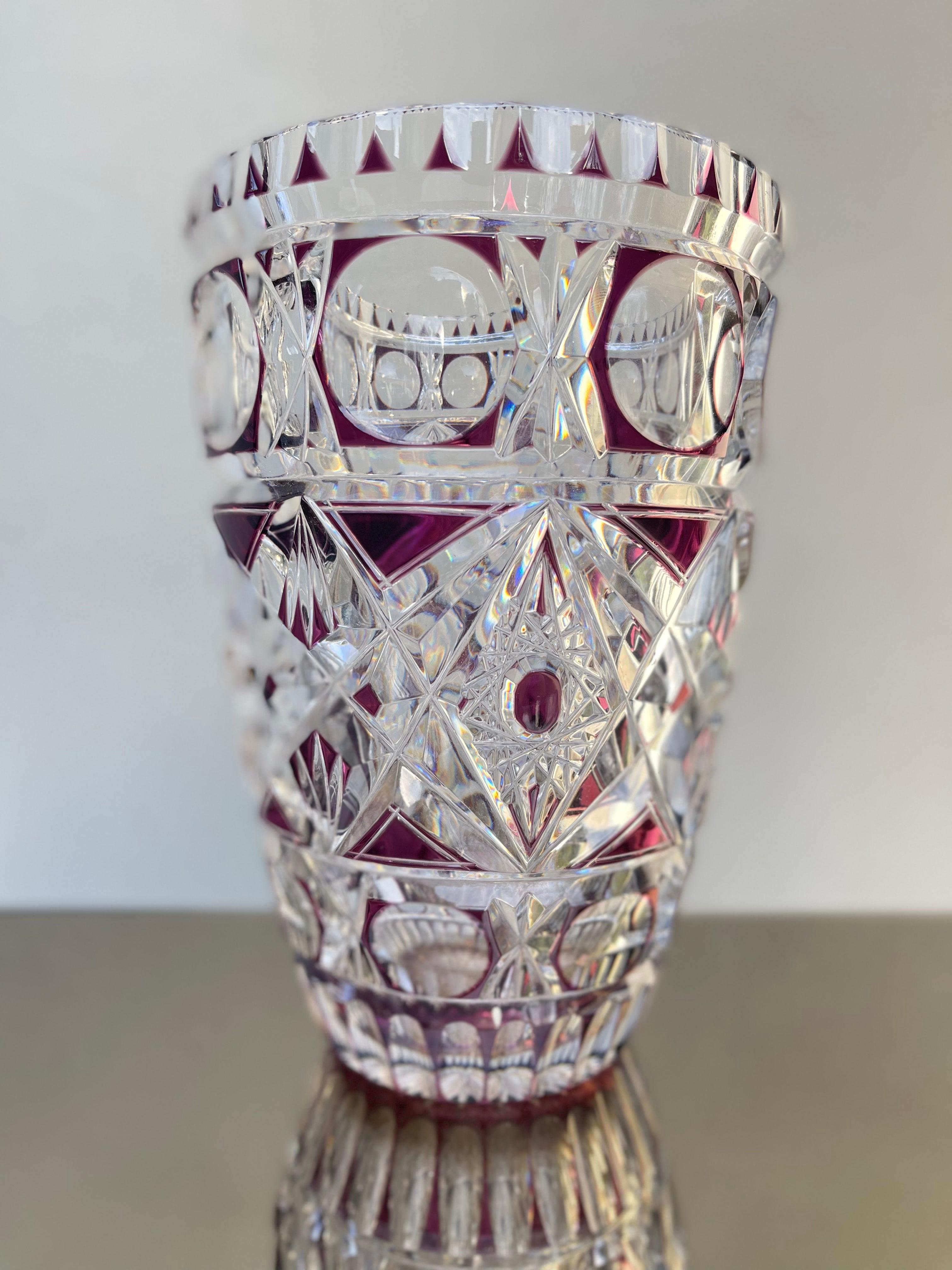 vaso cristallo boemia anni 60