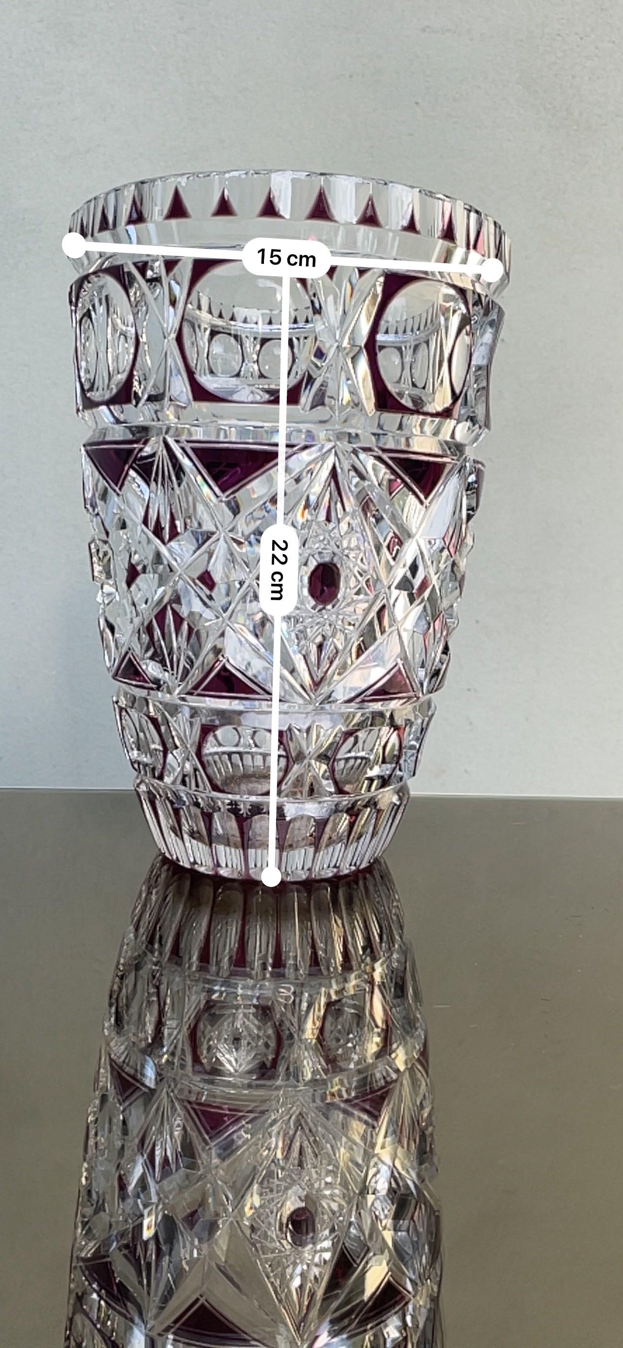 Vaso in Cristallo Boemia, Vaso Boemia, Vaso Vintage, Vintage Vase, Deco  In Excellent Condition For Sale In Milano, MI