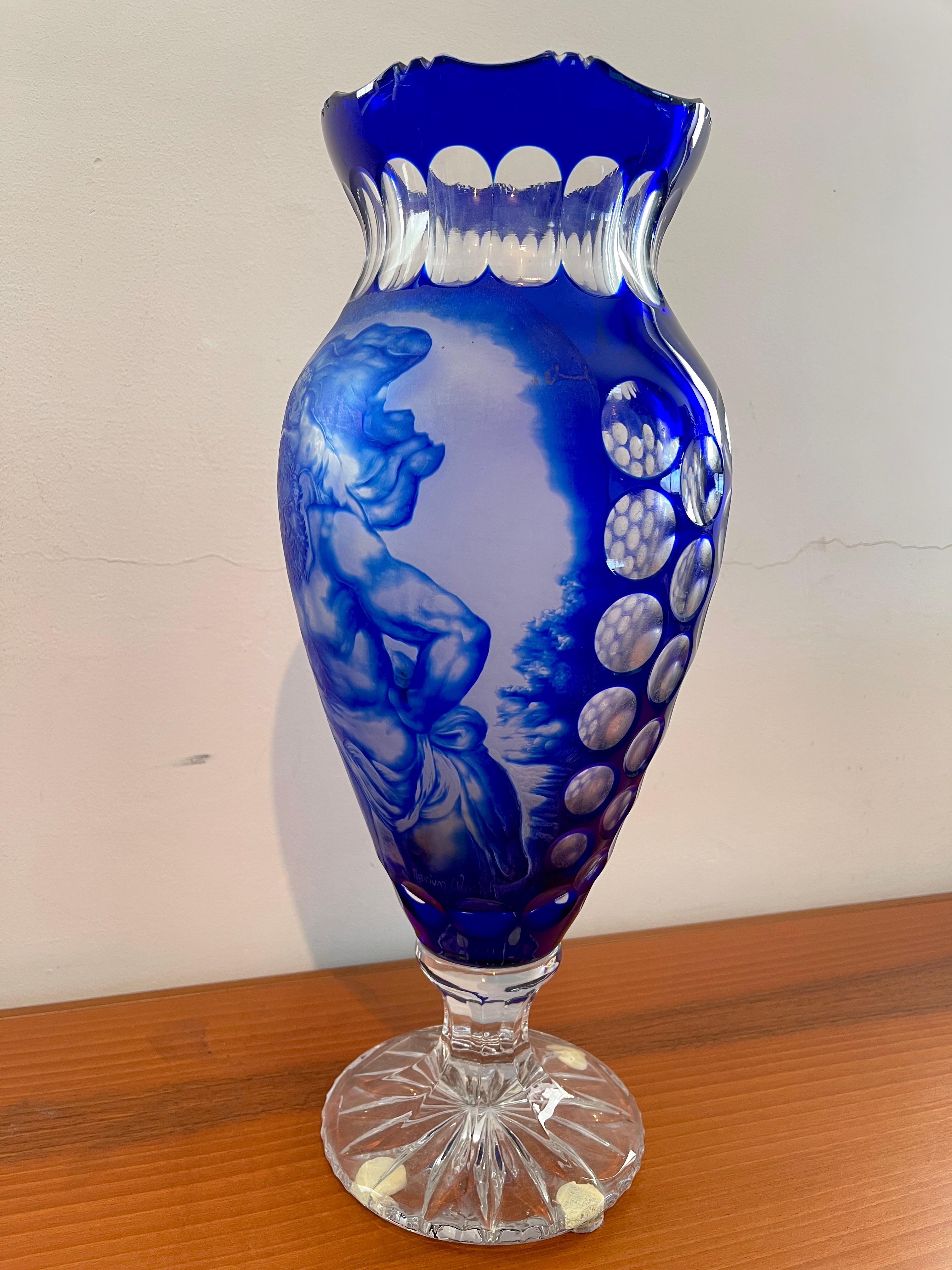 Vaso in cristallo bohemia Classici XX secolo in vendita 3