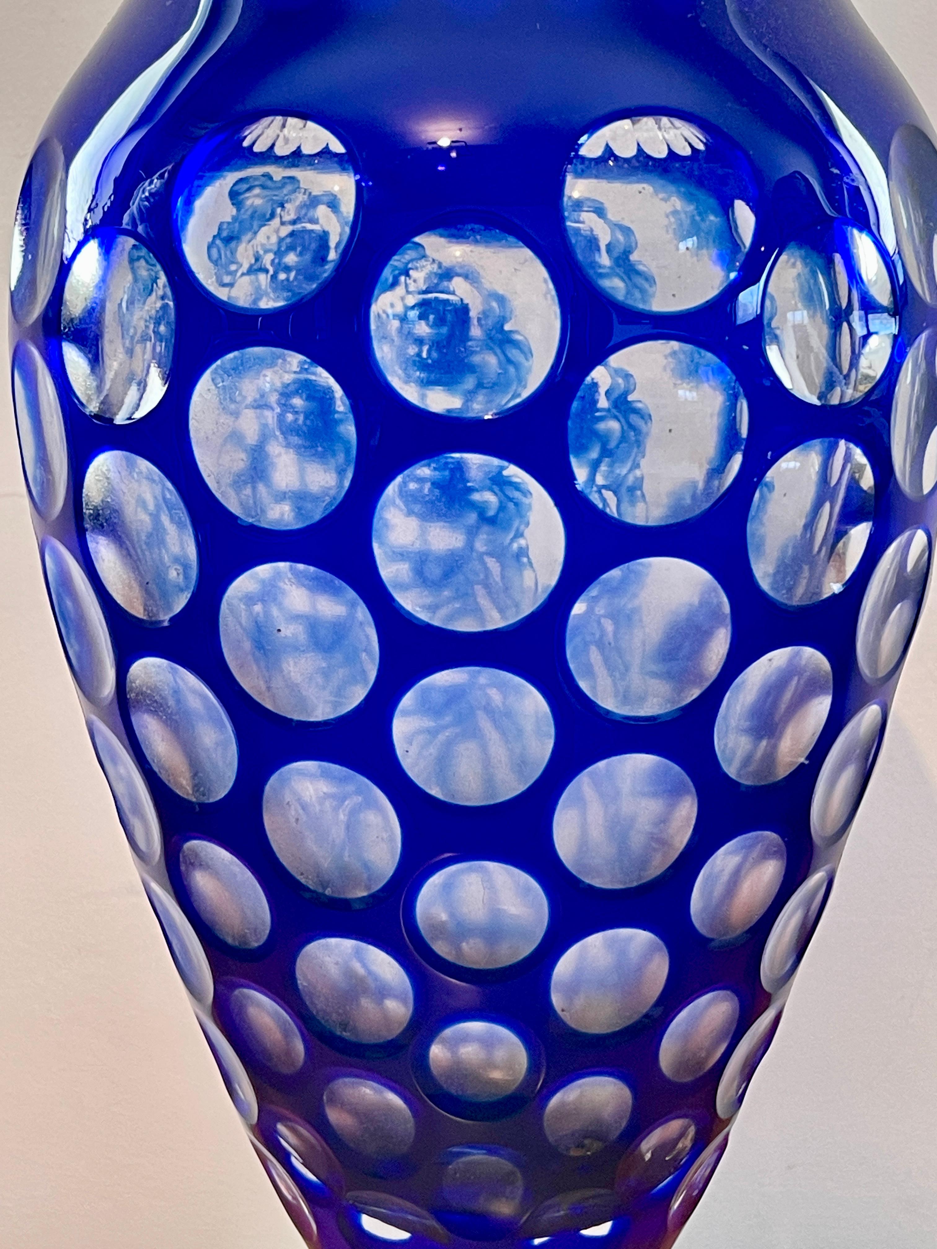 Italian Vaso in cristallo bohemia Classici XX secolo in vendita