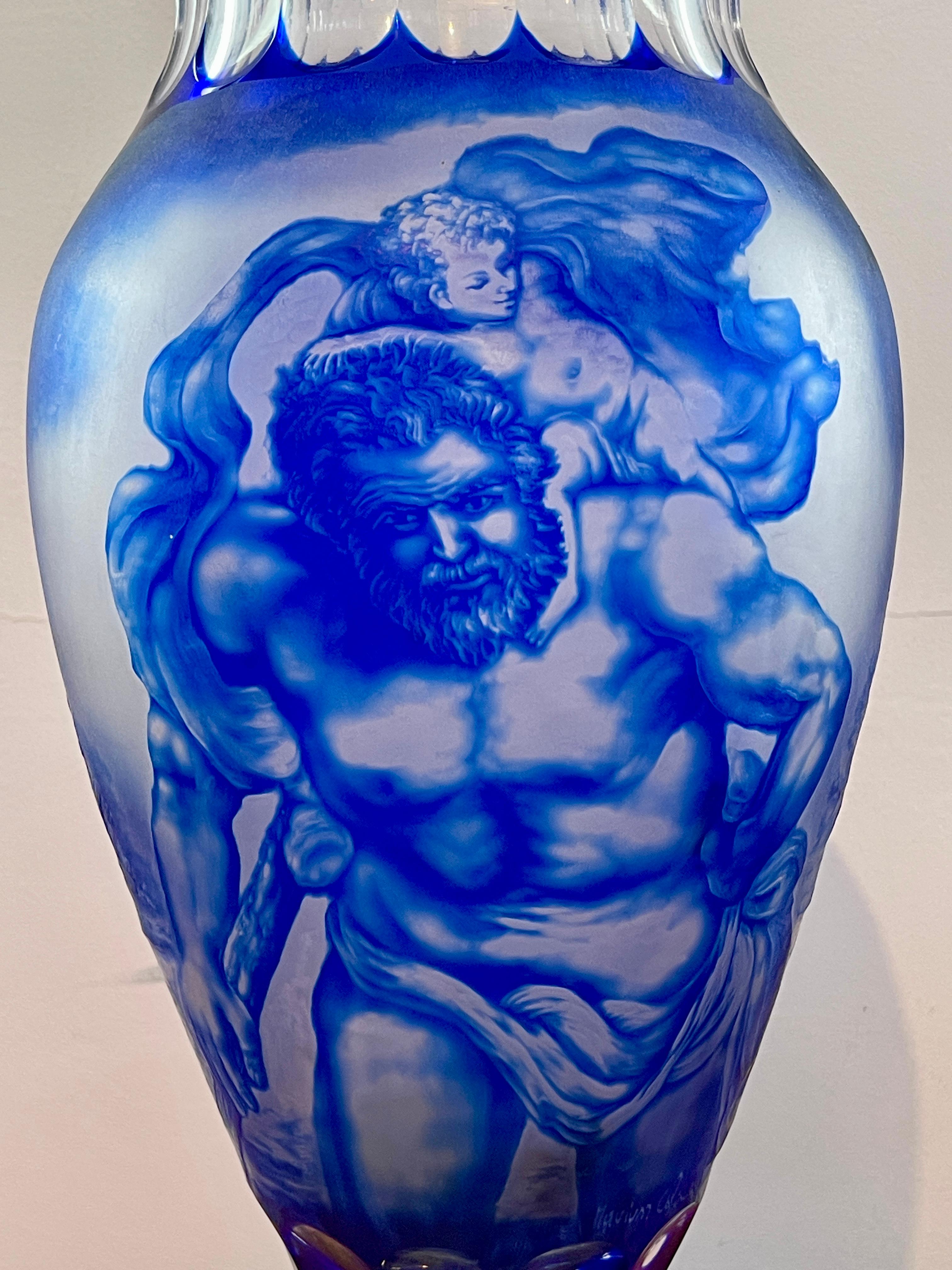 Vaso in cristallo bohemia Classici XX secolo In condizioni buone in vendita a Cantù, IT